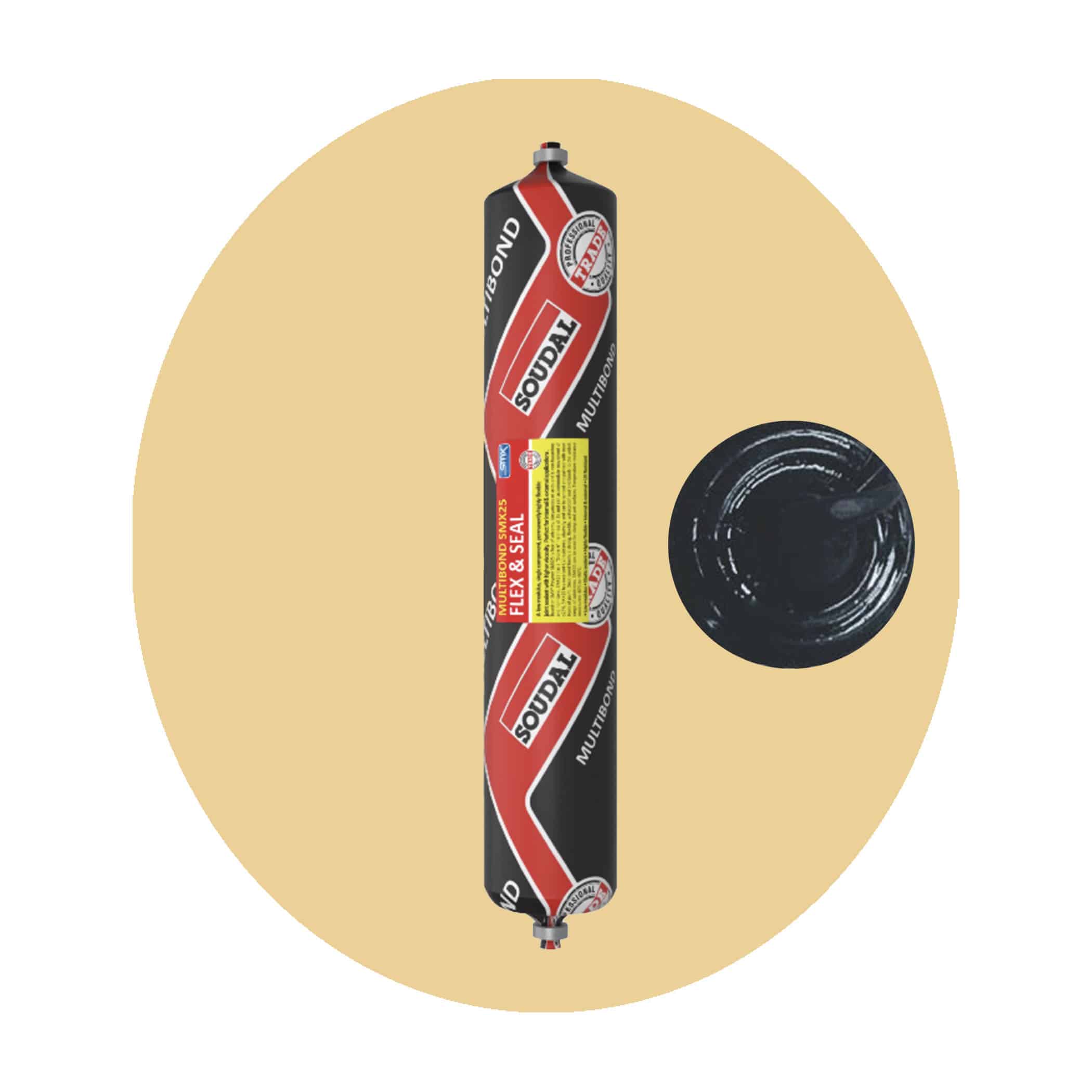 Soudal Multibond SMX25 Flex and Seal - Black 600ml Sausage Variation Image