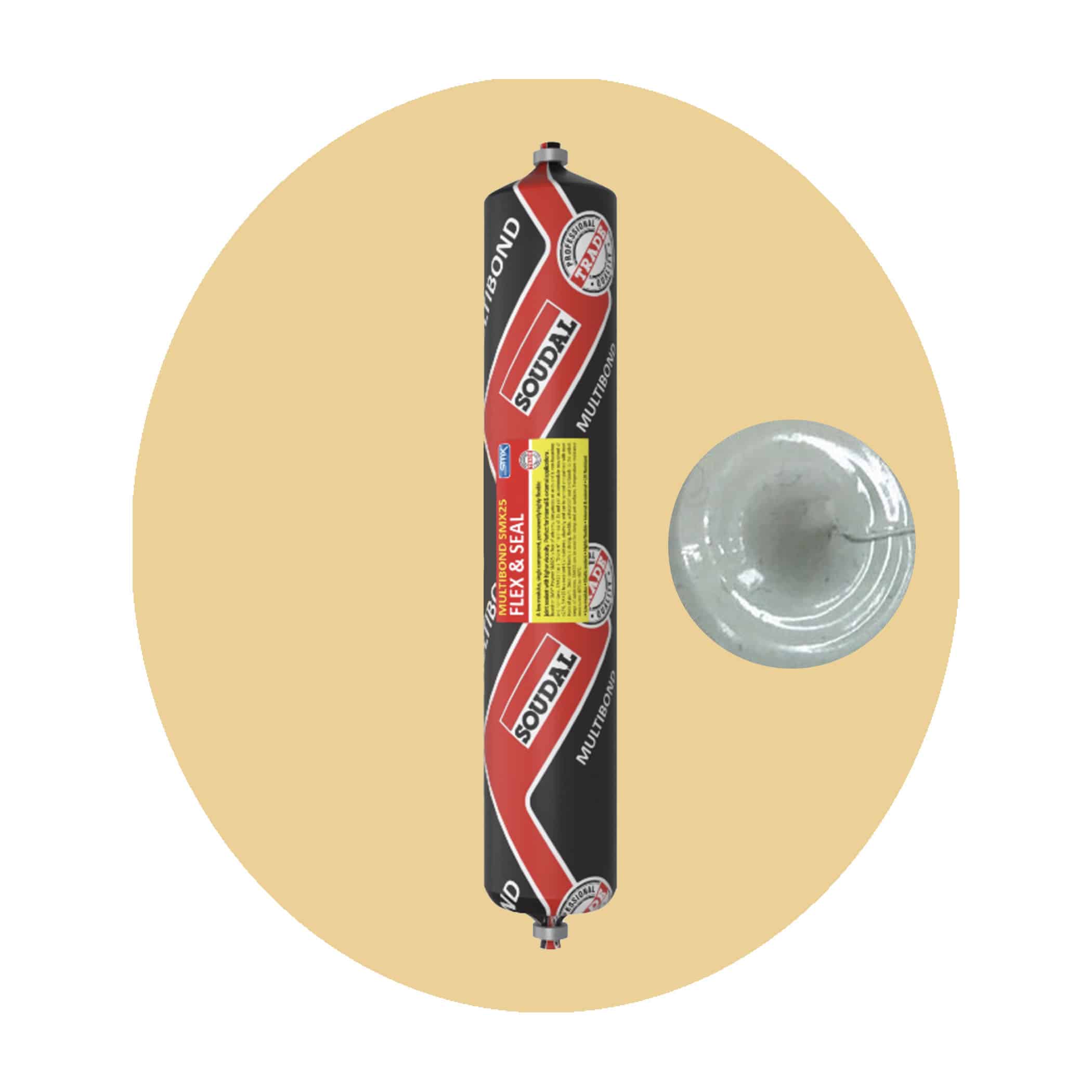 Soudal Multibond SMX25 Flex and Seal - Concrete Grey 600ml Sausage Variation Image