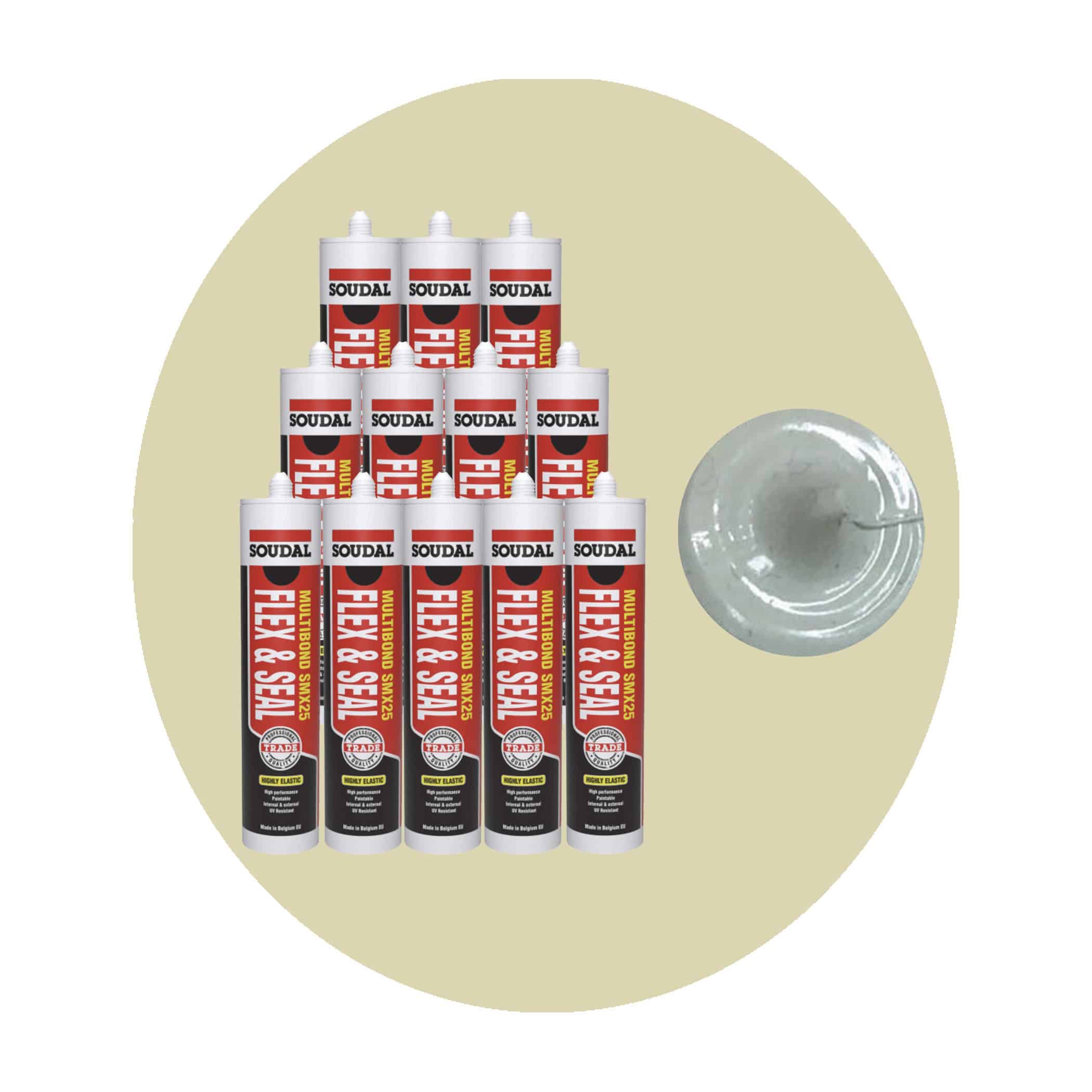 Soudal Multibond SMX25 Flex and Seal - Concrete Grey 290ml Cartridge 12 Pack Variation Image
