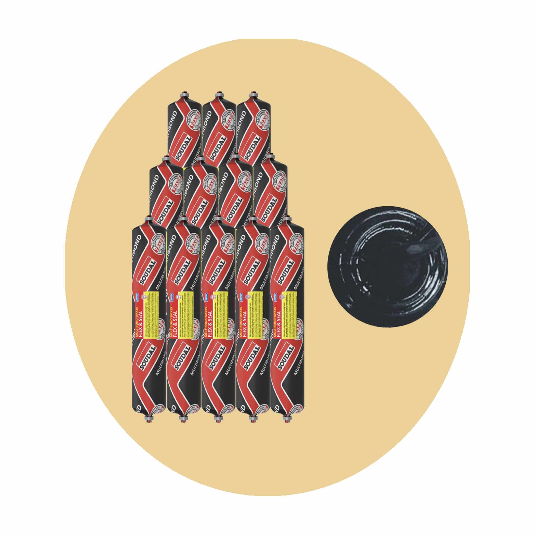 Soudal Multibond SMX25 Flex and Seal - Black 600ml Sausage 12 Pack Variation Image