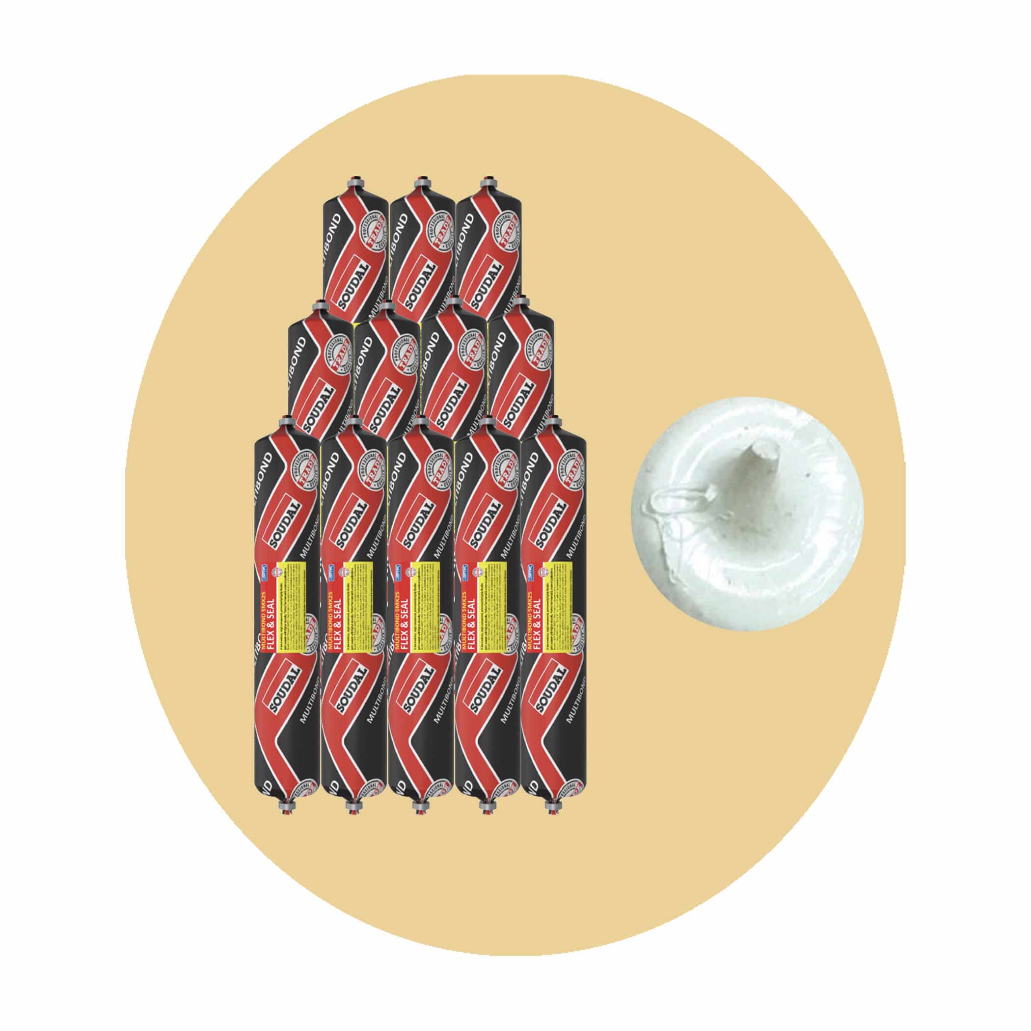 Soudal Multibond SMX25 Flex and Seal - White 600ml Sausage 12 Pack Variation Image