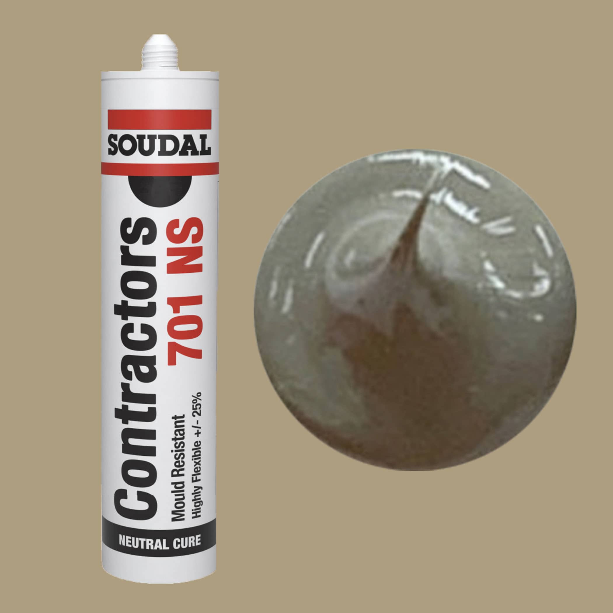 Soudal Contractors 701 NS Silicone - Stone
