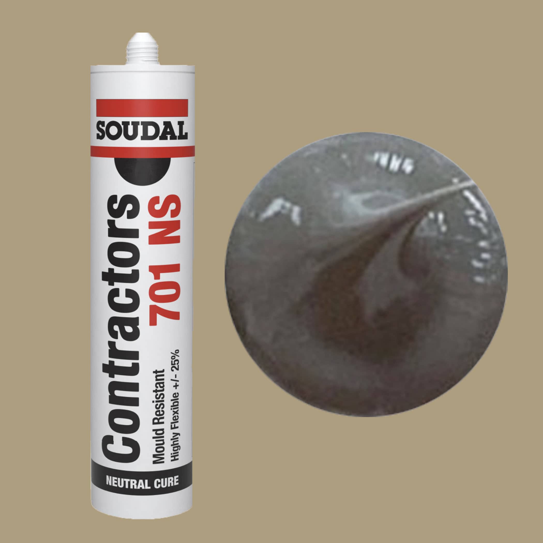 Soudal Contractors 701 NS Silicone - Taupe