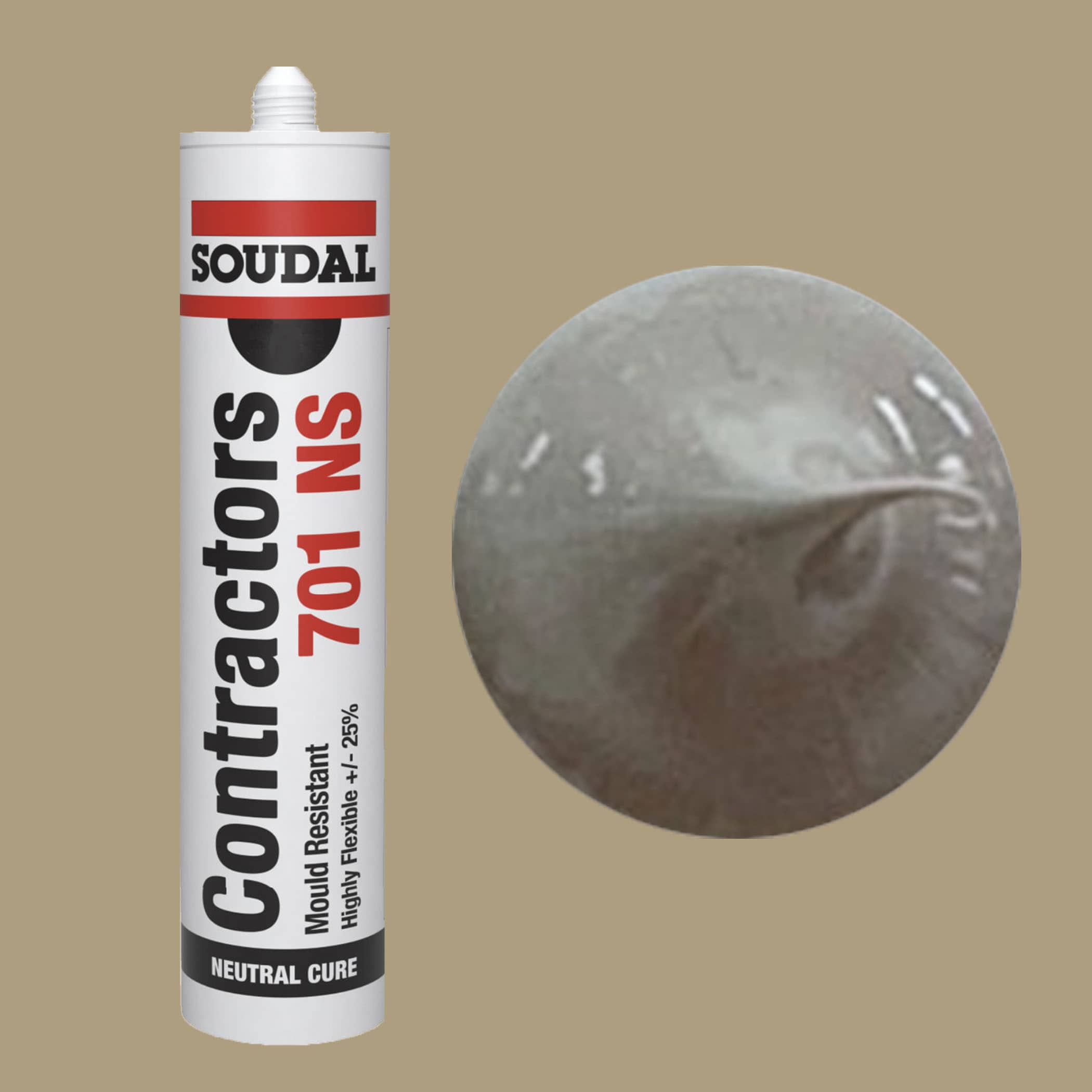 Soudal Contractors 701 NS Silicone - Mushroom
