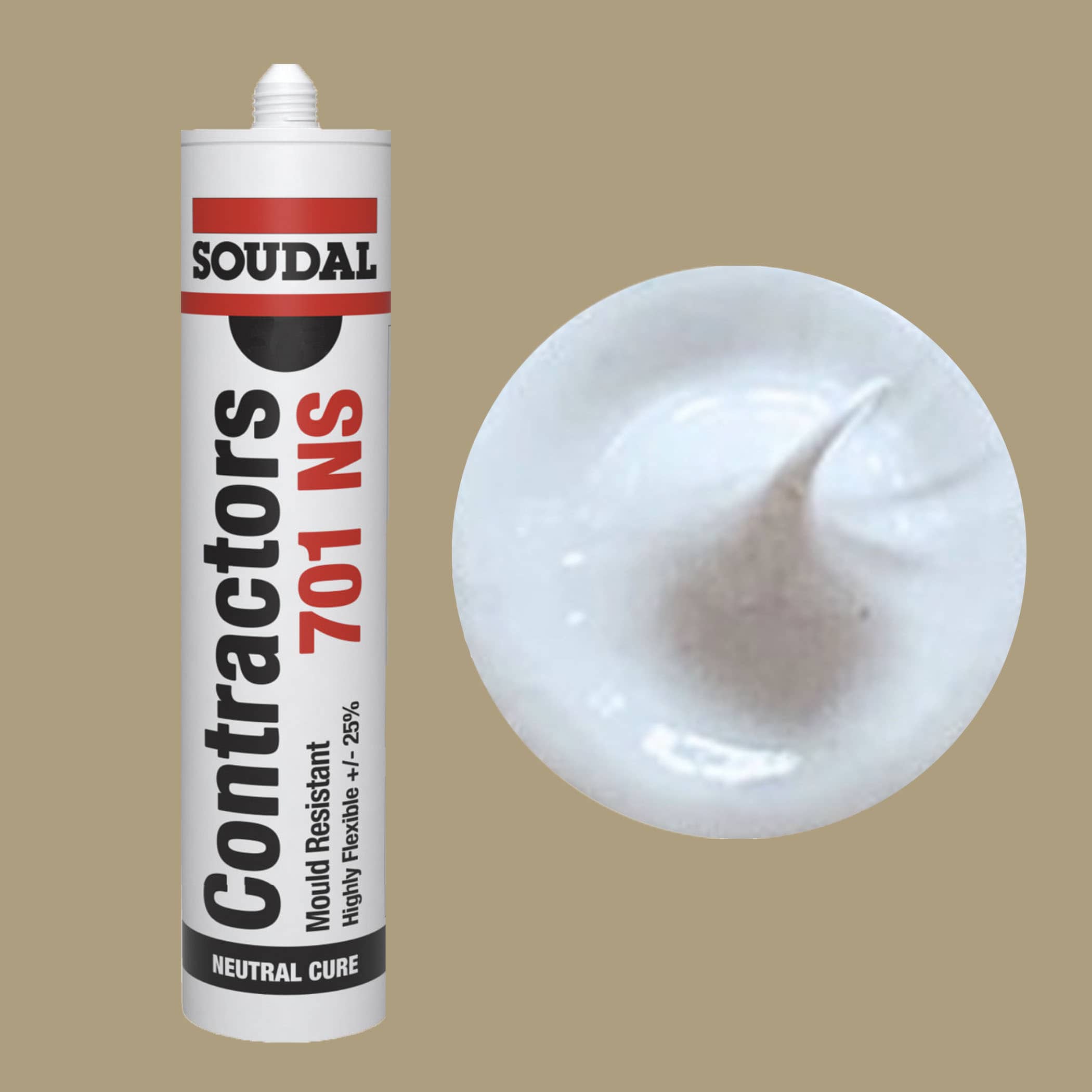 Soudal Contractors 701 NS Silicone - Tile Grey
