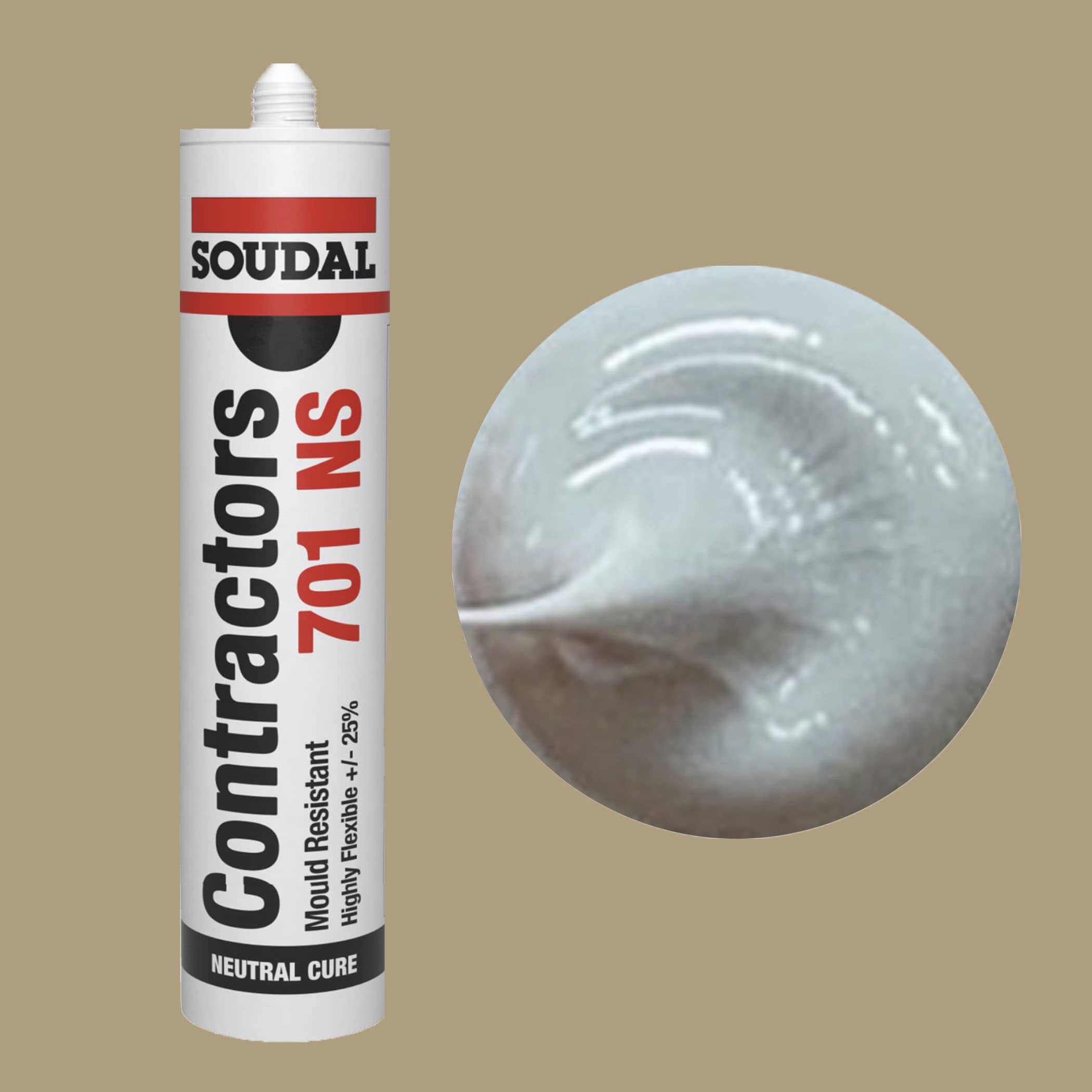 Soudal Contractors 701 NS Silicone - Medium Grey
