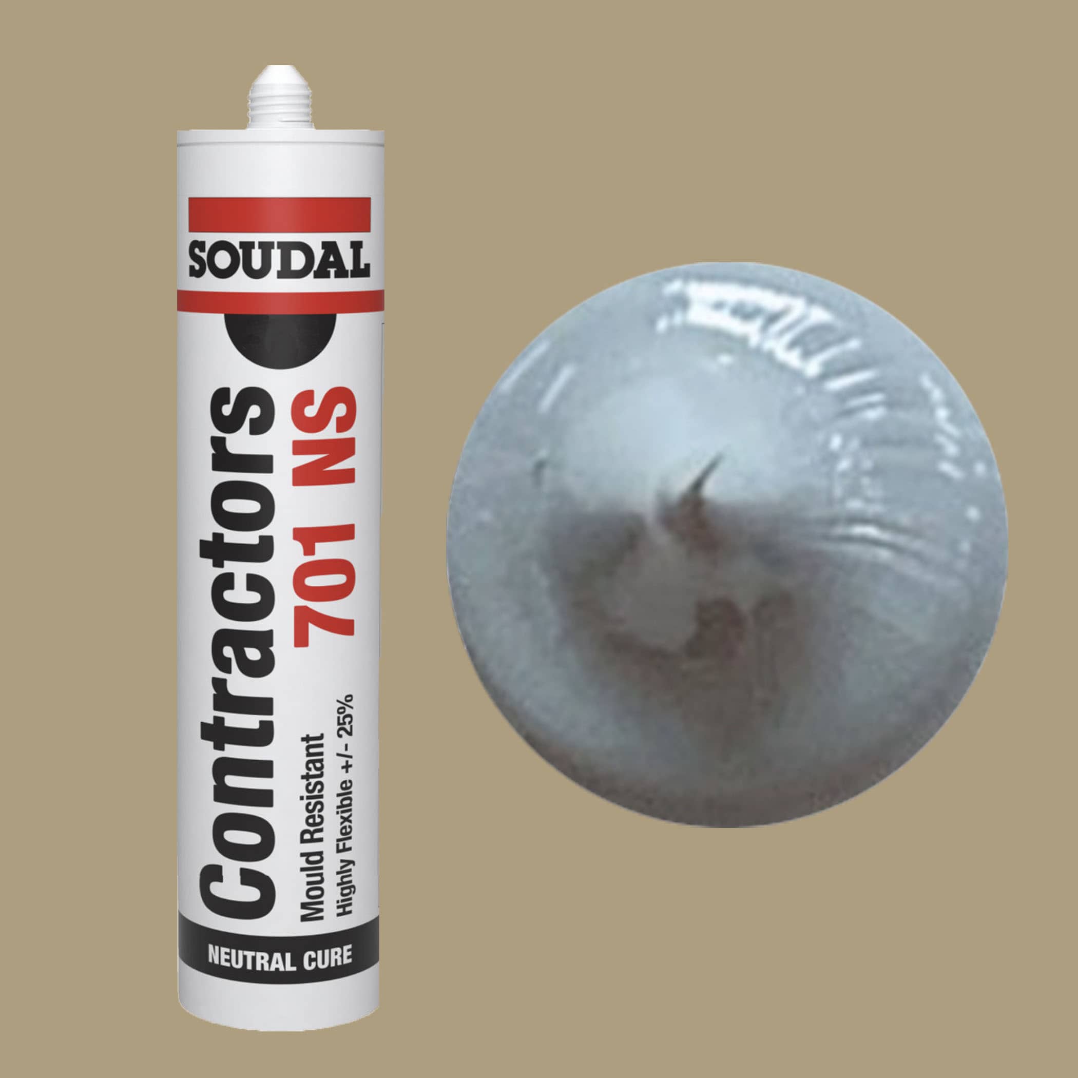 Soudal Contractors 701 NS Silicone - Dark Grey