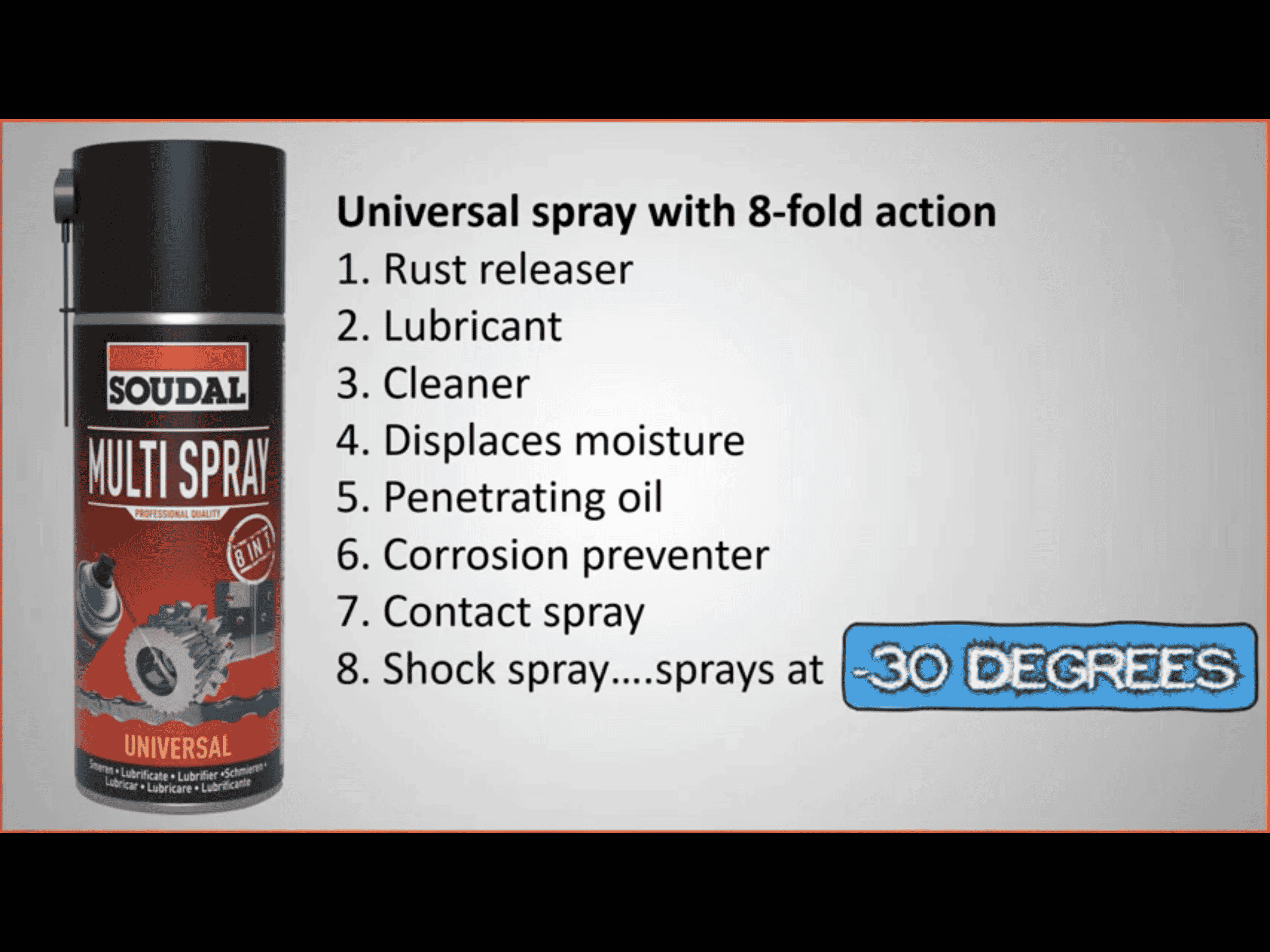Soudal Multi Spray Lubricant - Gallery Image - Video Still 6