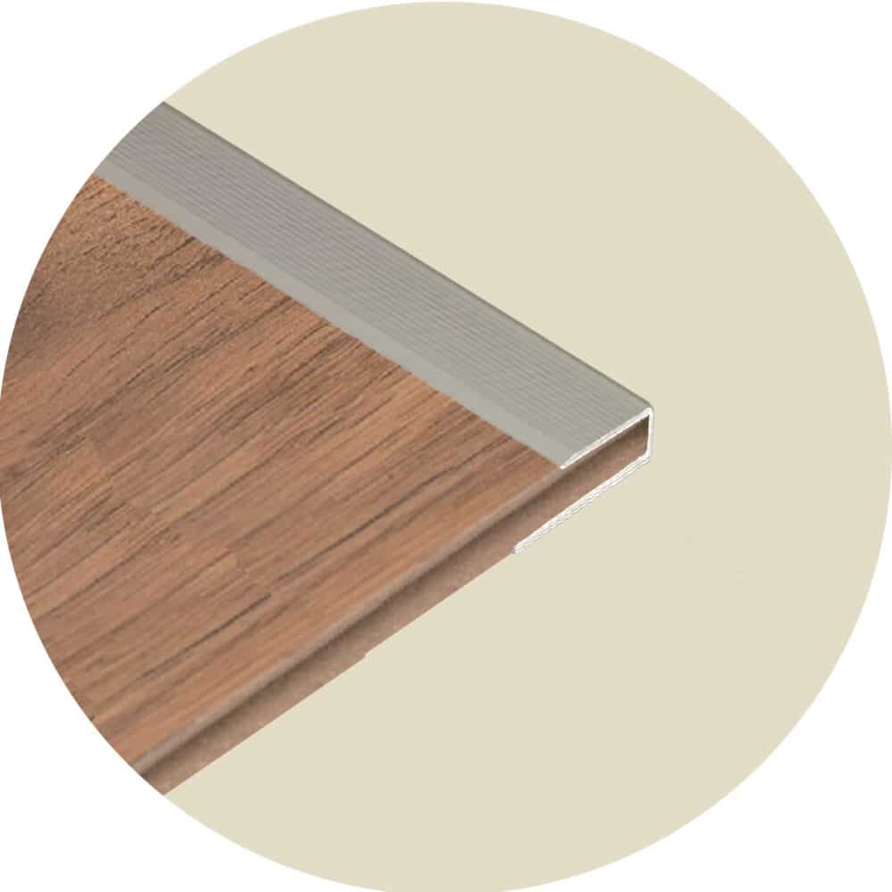 C Channel Edge Cover Flooring Trim - Silver Variation Image