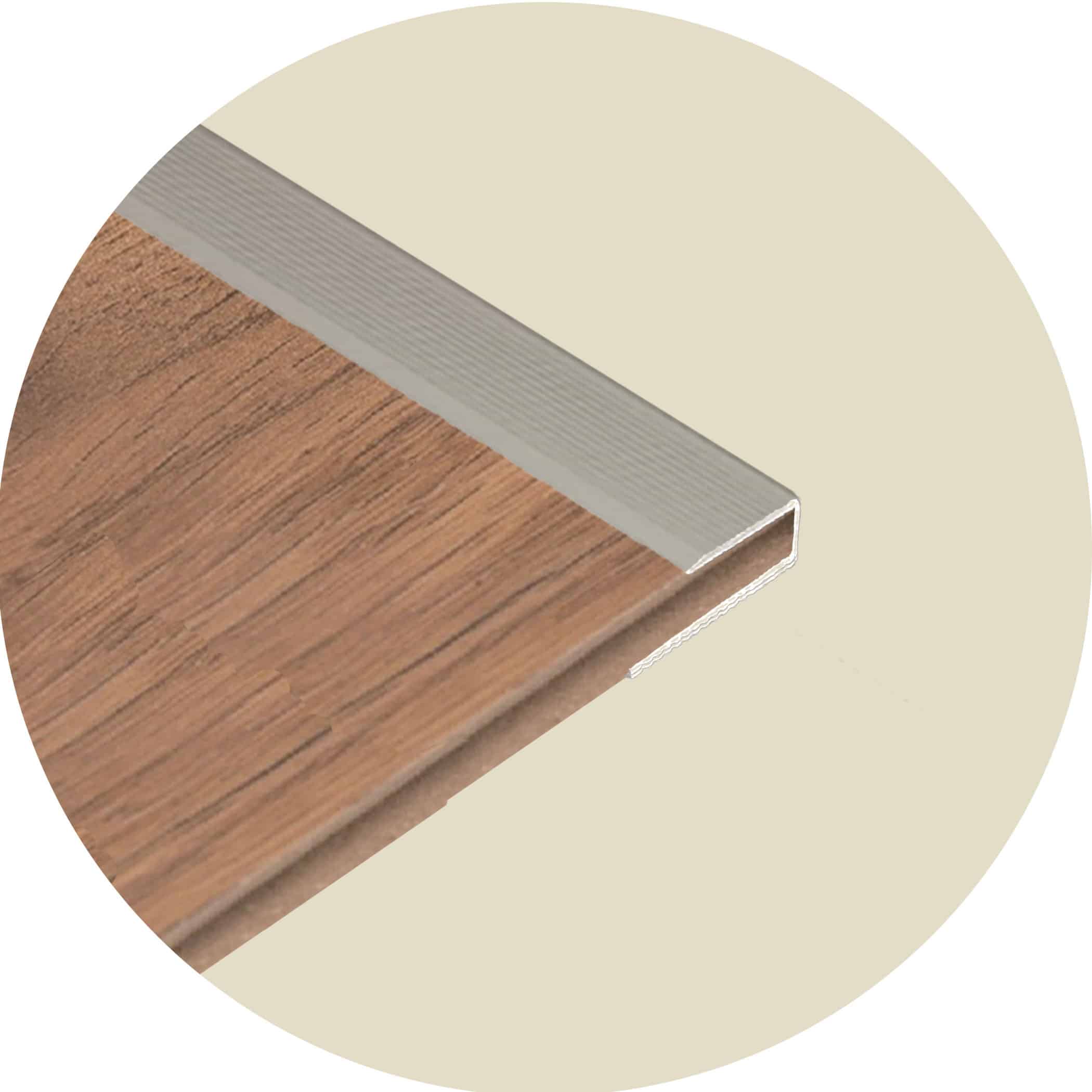 C Channel Edge Cover Flooring Trim - Silver Variation Image