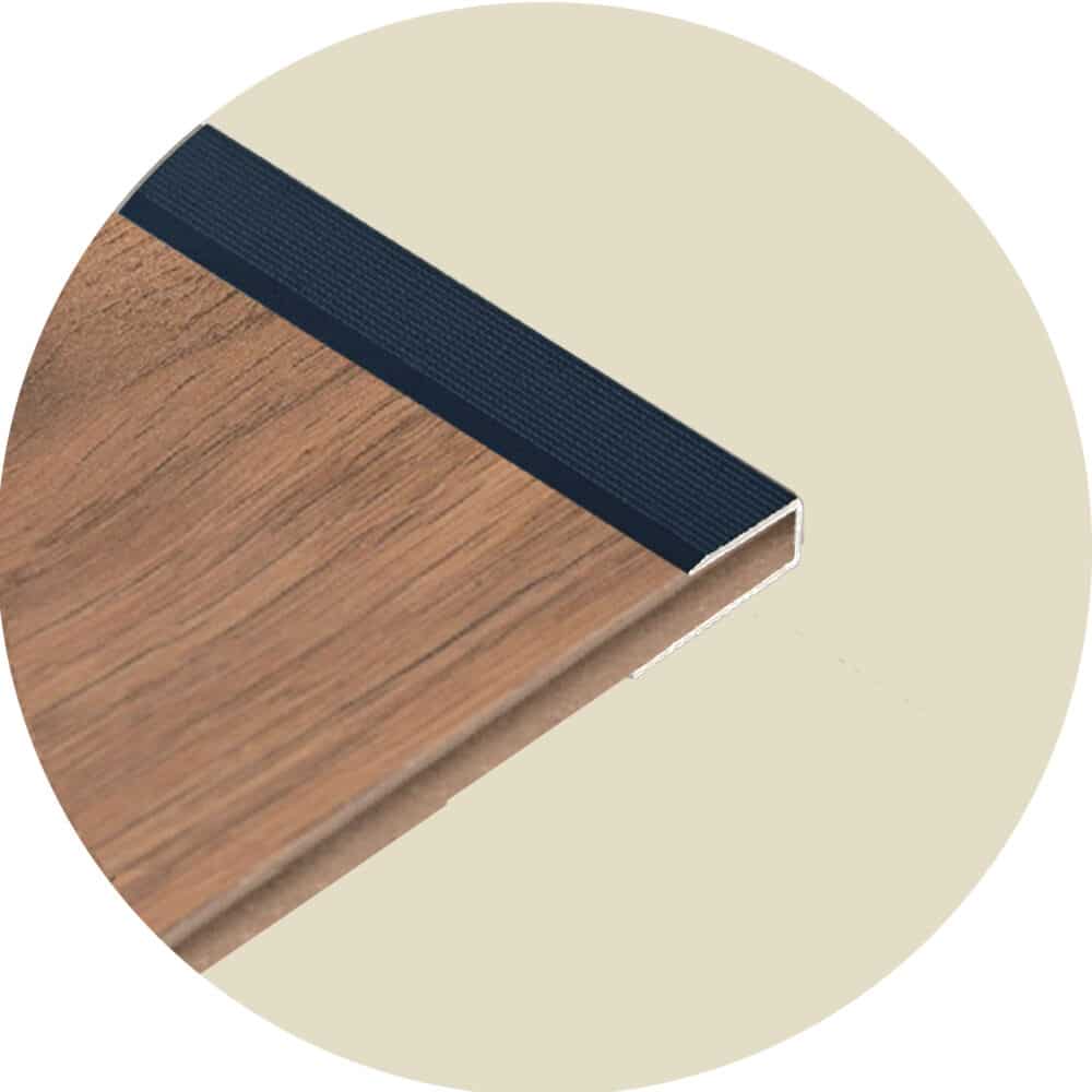 C Channel Edge Cover Flooring Trim - Black Variation Image