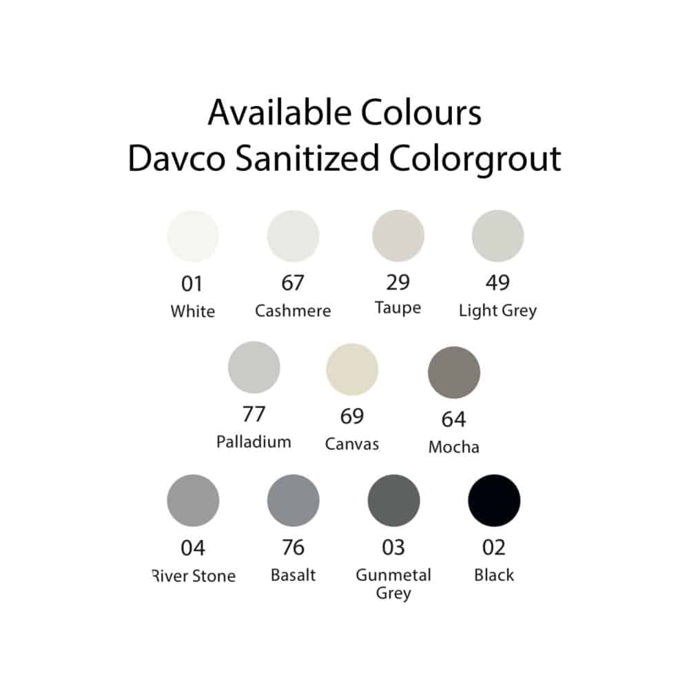 Davco Sanitized Colorgrout - Colour Range Gallery Image