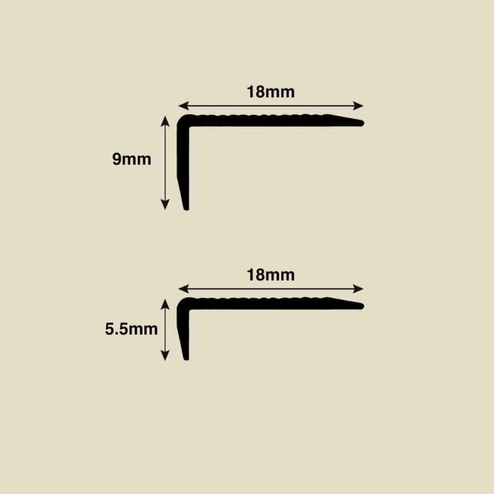 L Shape Angle End Flooring Trim - Size Variation Image