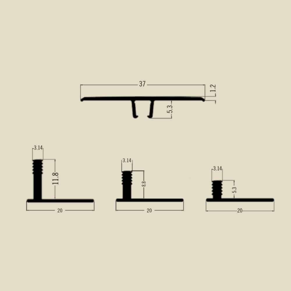 Seamless Transition Expansion Cover Trim- Multi-Height Base Gallery Image