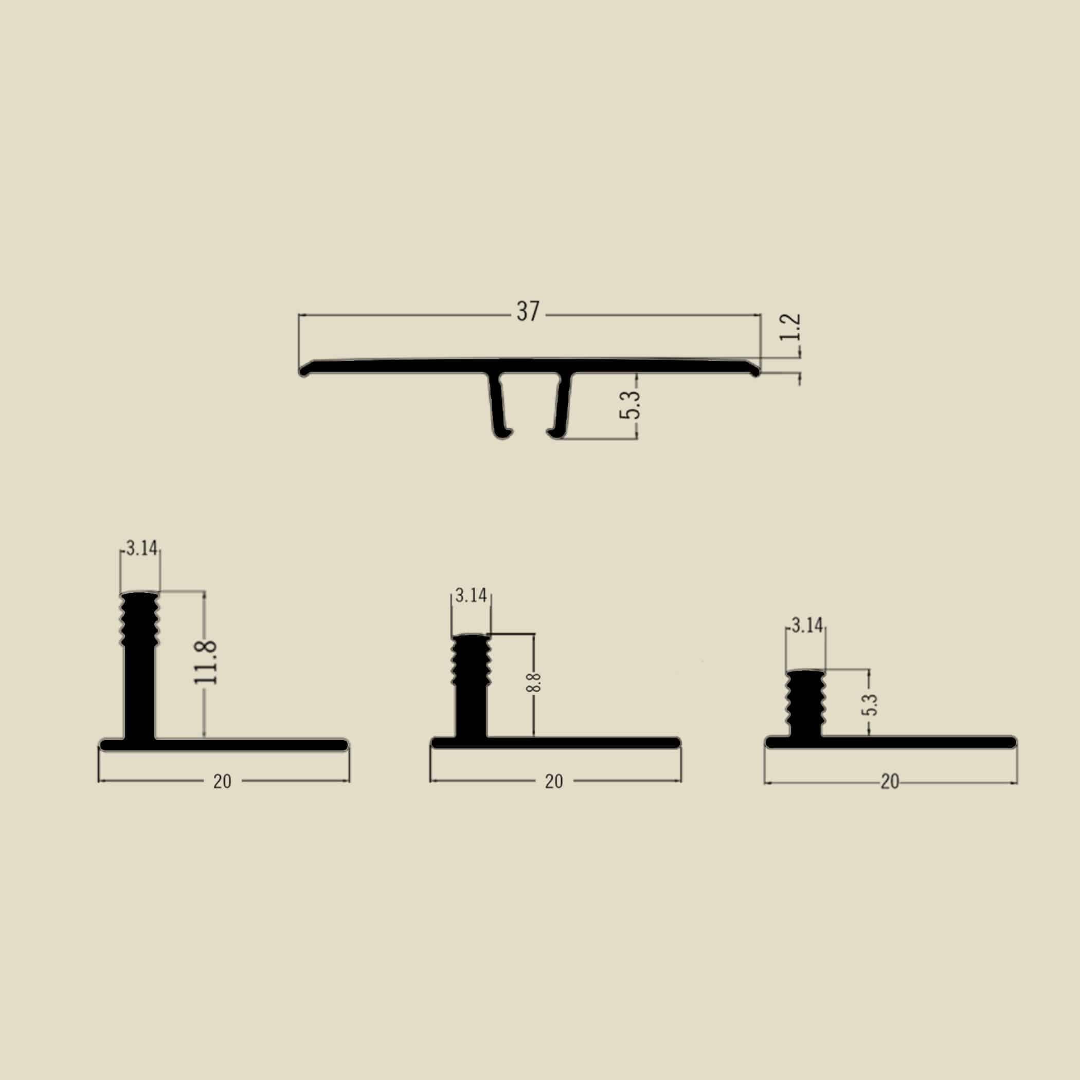Seamless Transition Expansion Cover Trim- Multi-Height Base Gallery Image