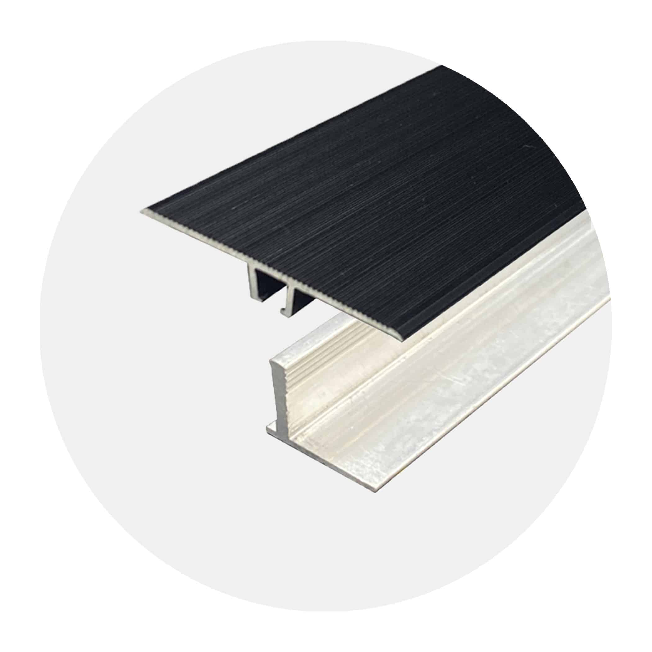 Seamless Transition Cover Trim-Flat - Black plus 12 - 15.7mm Multi Height Trim Base Variation Image