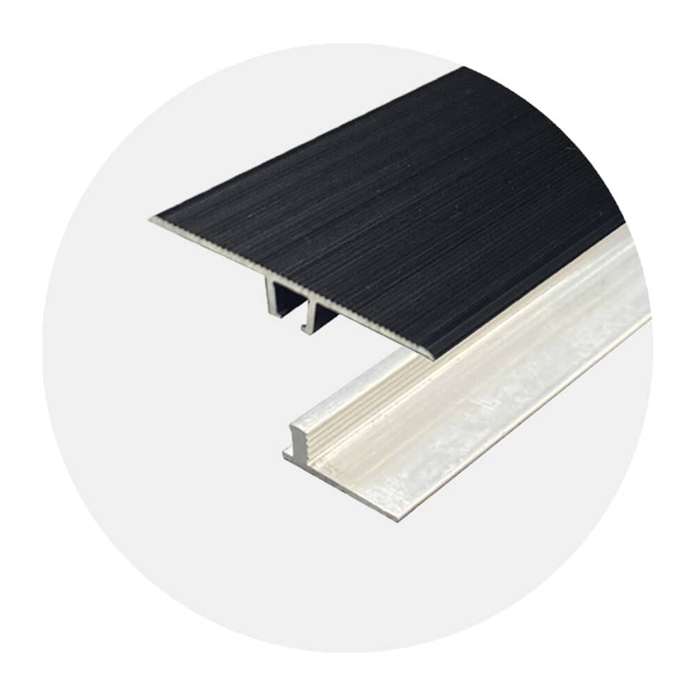 Seamless Transition Cover Trim-Flat - Black plus 5.5 - 9.2mm Multi Height Trim Base Variation Image