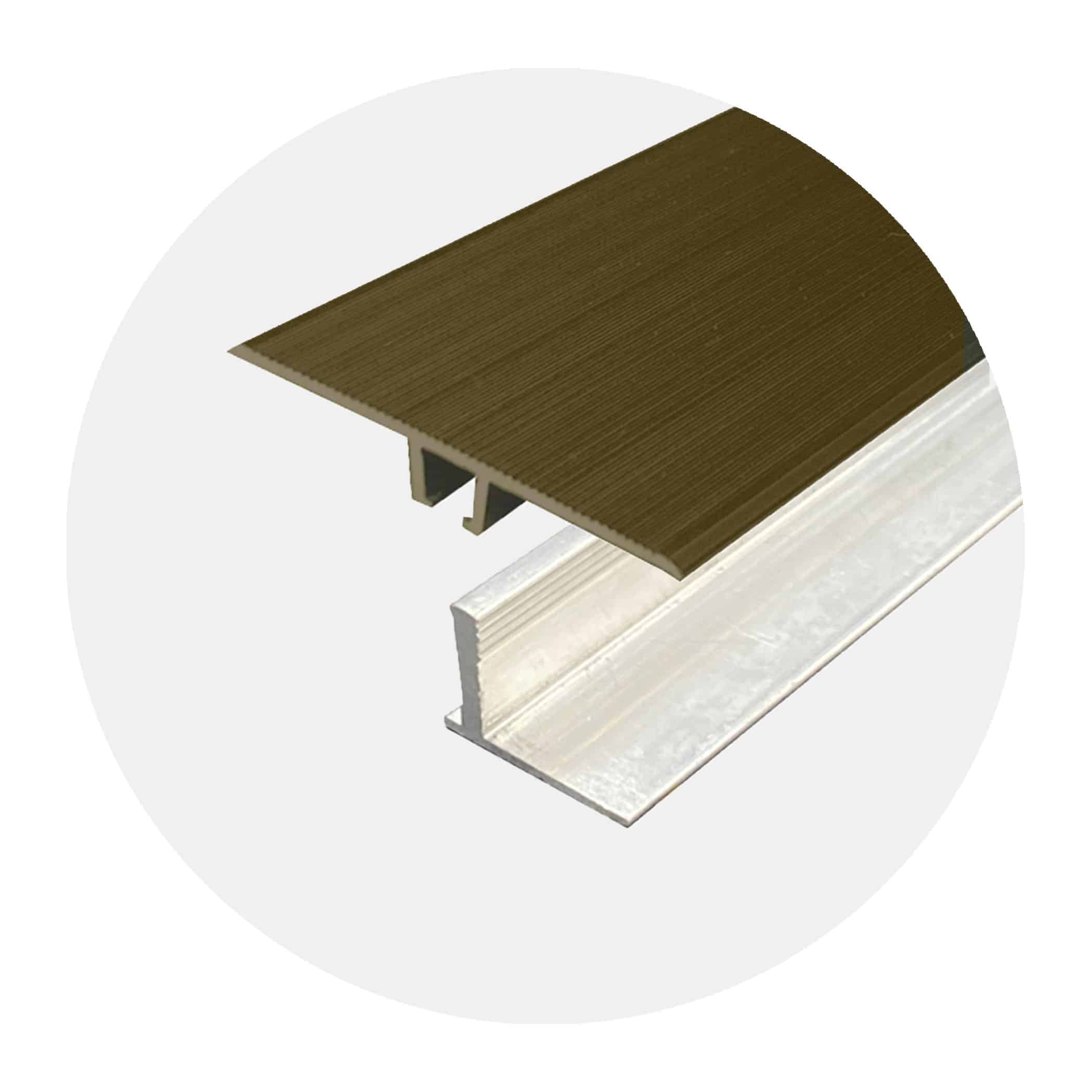 Seamless Transition Cover Trim-Flat - Bronze plus 12 - 15.7mm Multi Height Trim Base Variation Image