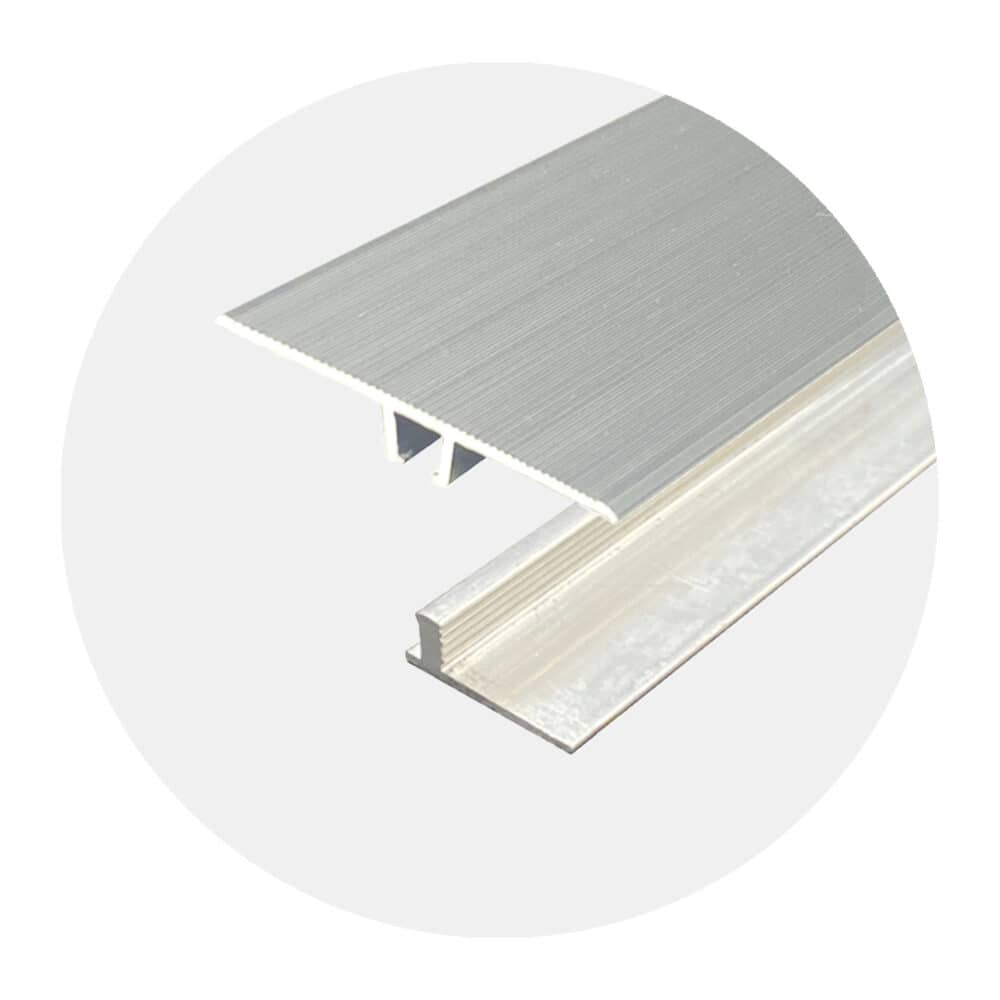 Seamless Transition Cover Trim-Flat - Silver plus 5.5 - 9.2mm Multi Height Trim Base Variation Image