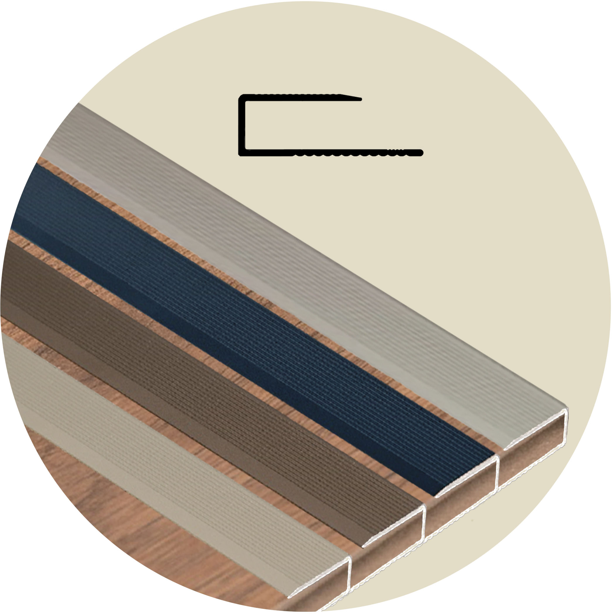 C Channel Edge Cover Flooring Trim - Product Image