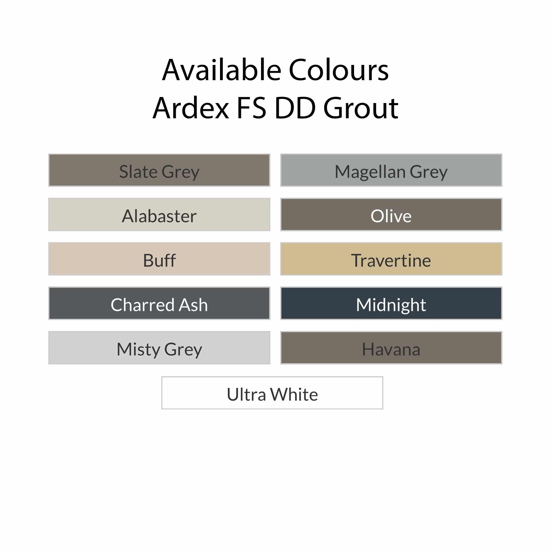 Ardex FS DD Colour Range - Gallery Image
