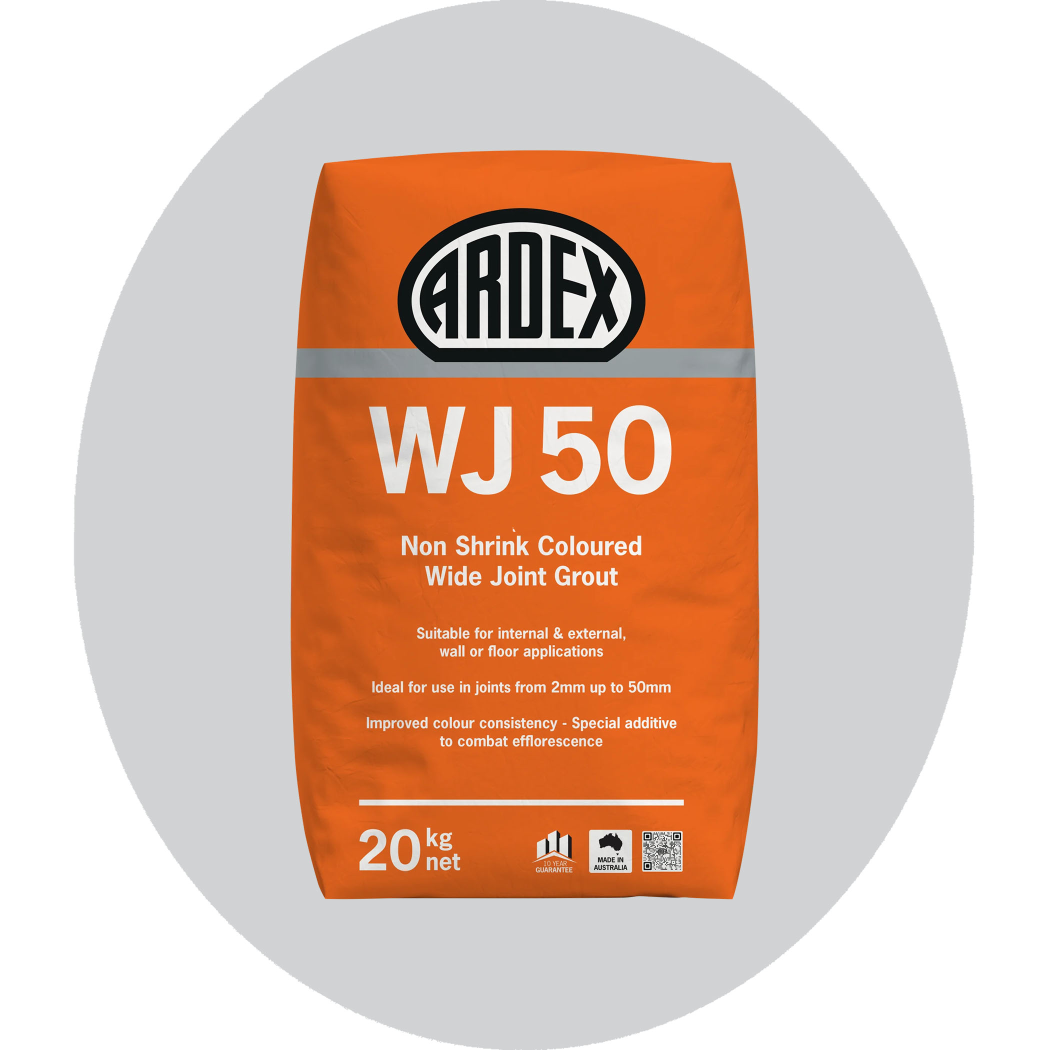 Ardex WJ50 Wide Joint Grout - 20kg Bag - Light Grey Variation Image