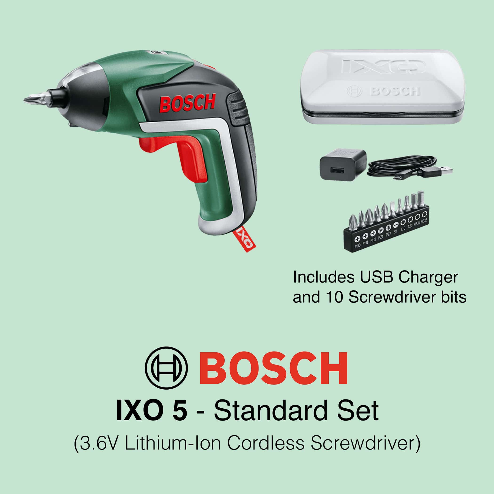 Bosch IXO 5 Standard Set - 3.6V Cordless Screwdriver