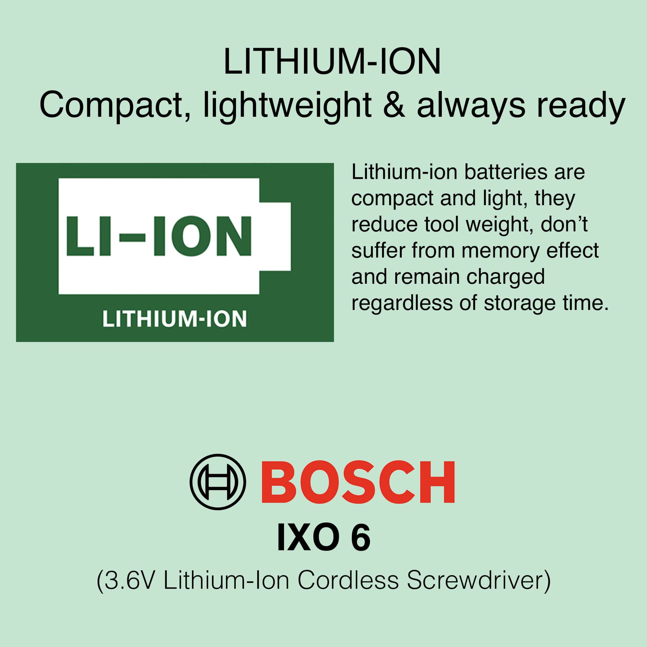 Bosch IXO 6 - 3.6V Cordless Screwdriver