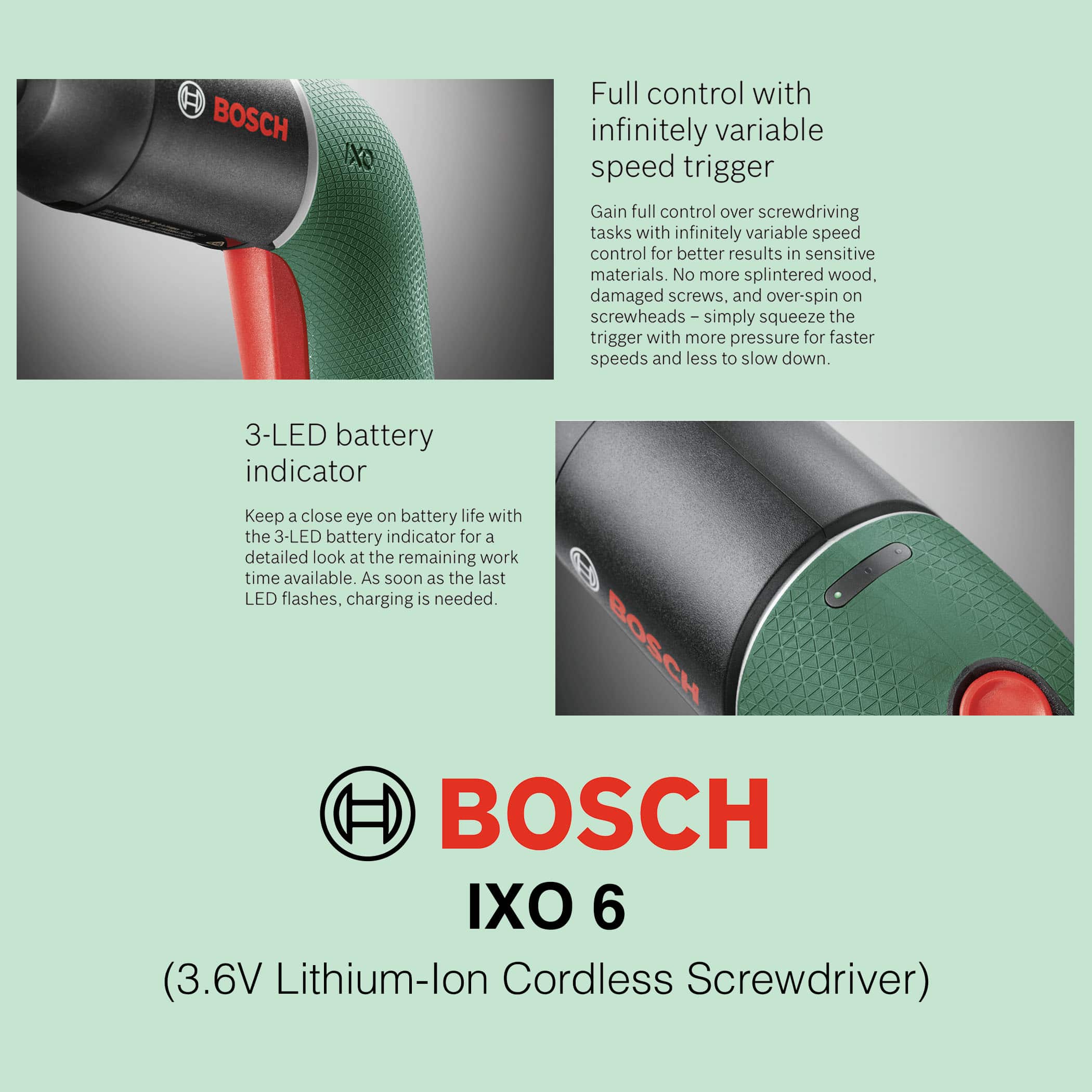 Bosch IXO 6 - 3.6V Cordless Screwdriver
