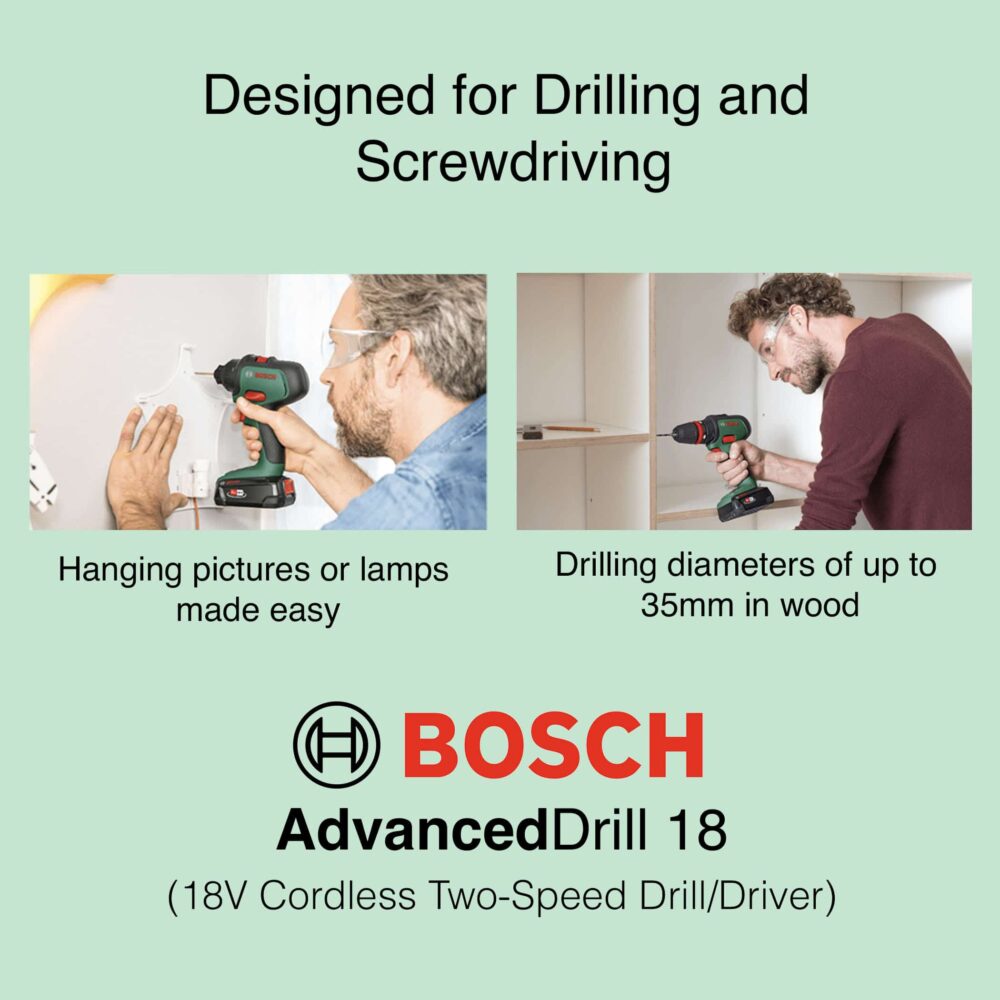 Bosch AdvancedDrill 18 - 18V Cordless Two-Speed Drill/Screwdriver