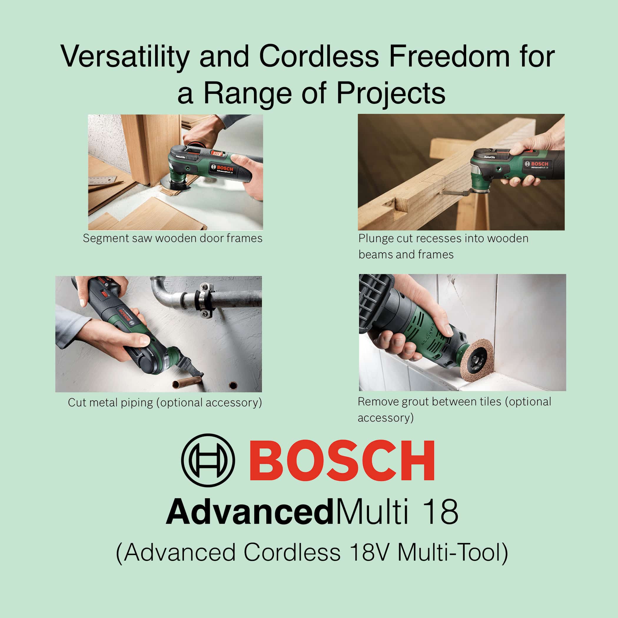 Bosch AdvancedMulti 18 Advanced Cordless 18V Multi-Tool - Versatility and Cordless Freedom