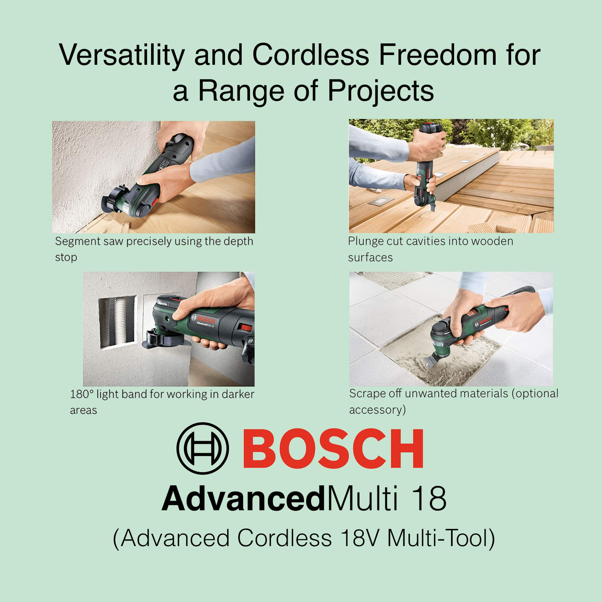 Bosch AdvancedMulti 18 Advanced Cordless 18V Multi-Tool - Versatility and Cordless Freedom