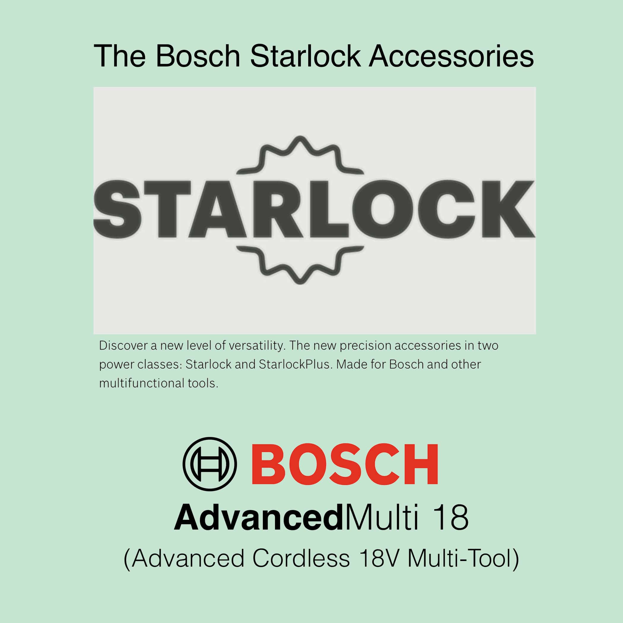 Bosch AdvancedMulti 18 Advanced Cordless 18V Multi-Tool - Bosch Starlock Accessories