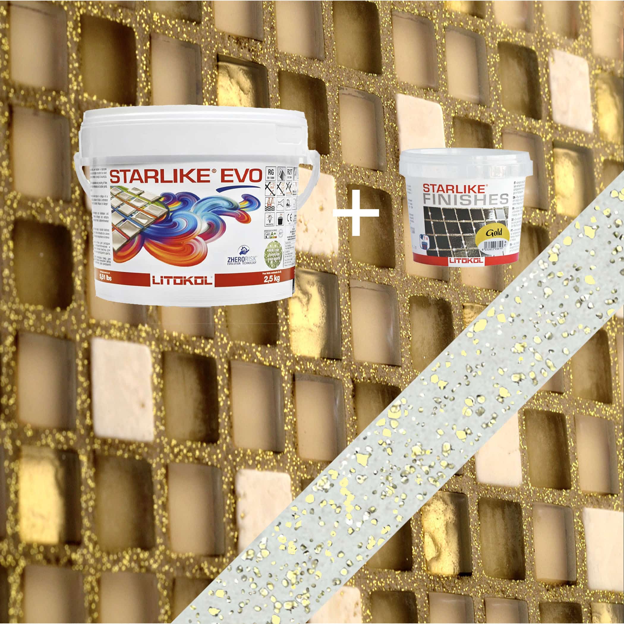 Starlike EVO Epoxy Grout 102 Bianco Ghiaccio Gold - 2.5kg Variation Image