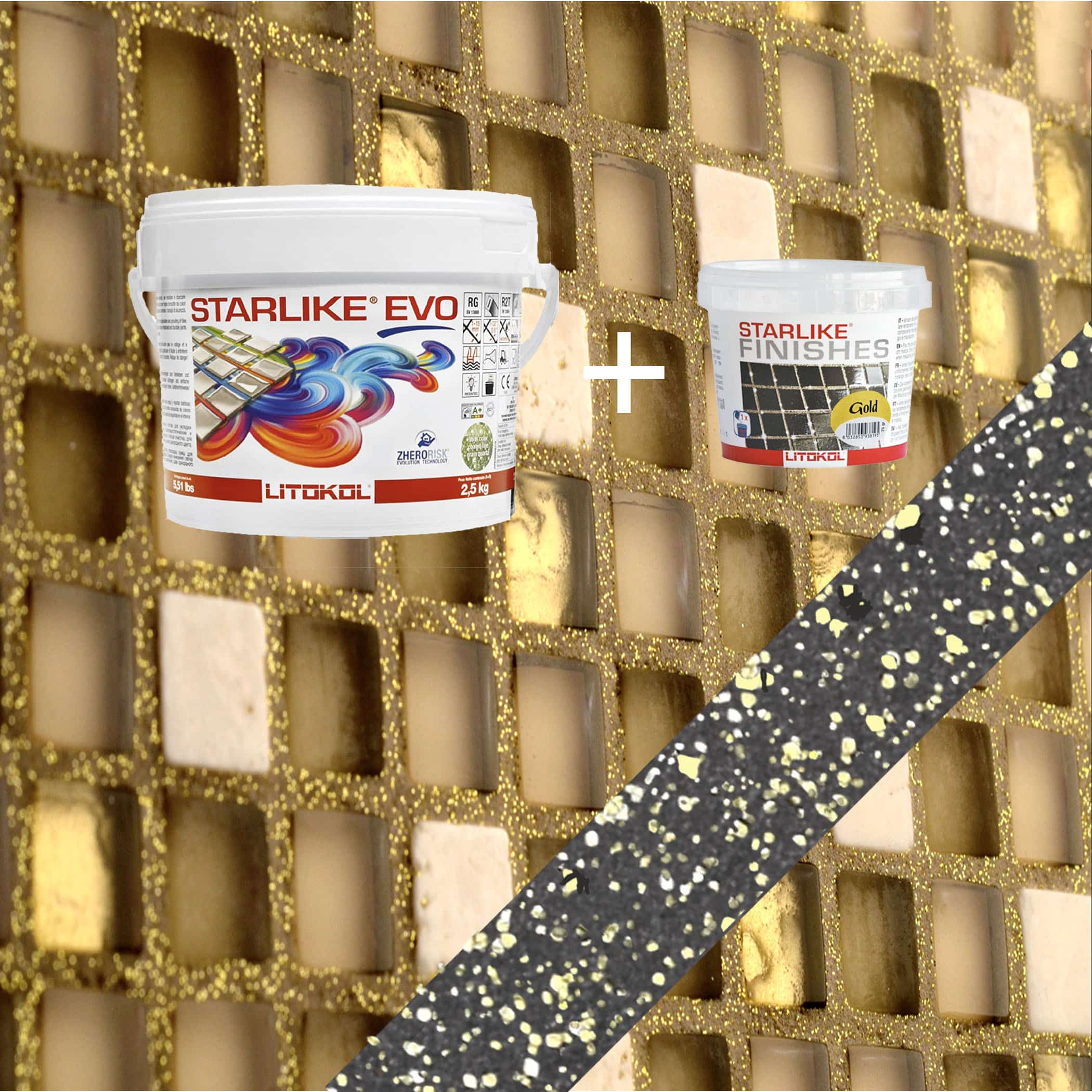 Starlike EVO Epoxy Grout 140 Nero Grafite Gold - 2.5kg Variation Image