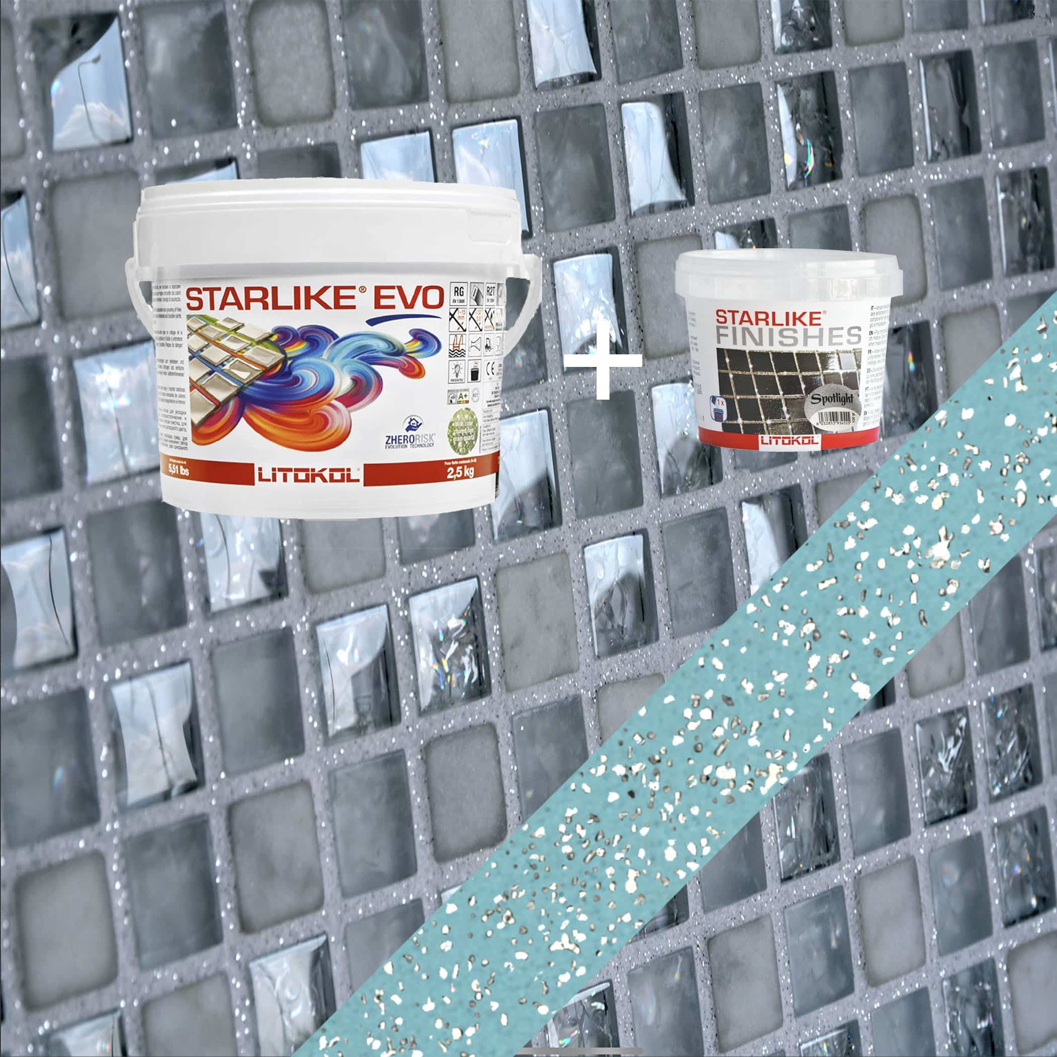 Starlike EVO Epoxy Grout 320 Azzurro Caraibi Spotlight - 2.5kg Variation Image