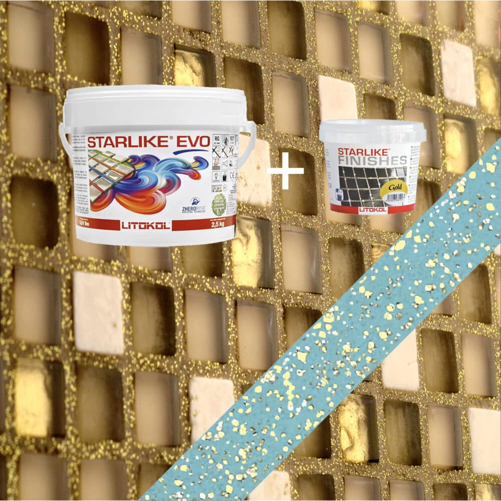 Starlike EVO Epoxy Grout 320 Azzurro Caraibi Gold - 2.5kg Variation Image