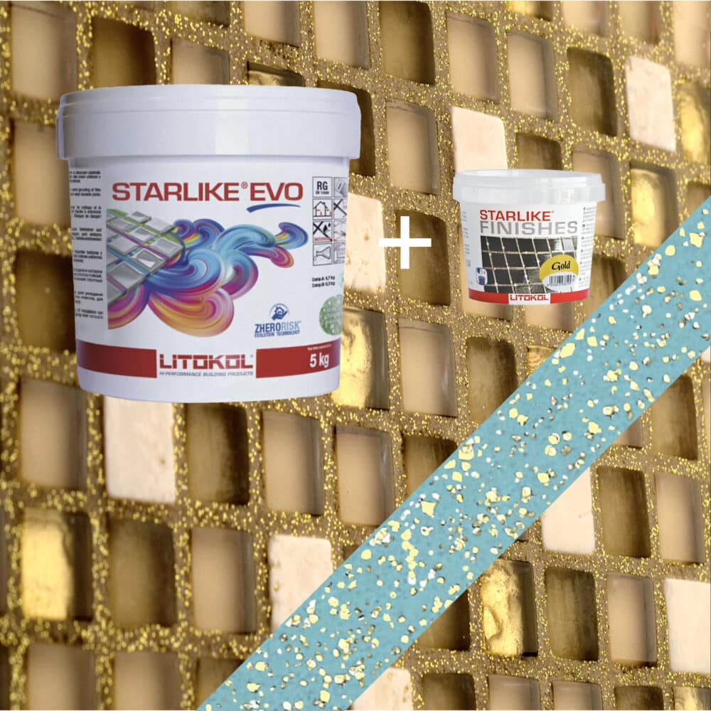 Starlike EVO Epoxy Grout 320 Azzurro Caraibi Gold - 5kg Variation Image