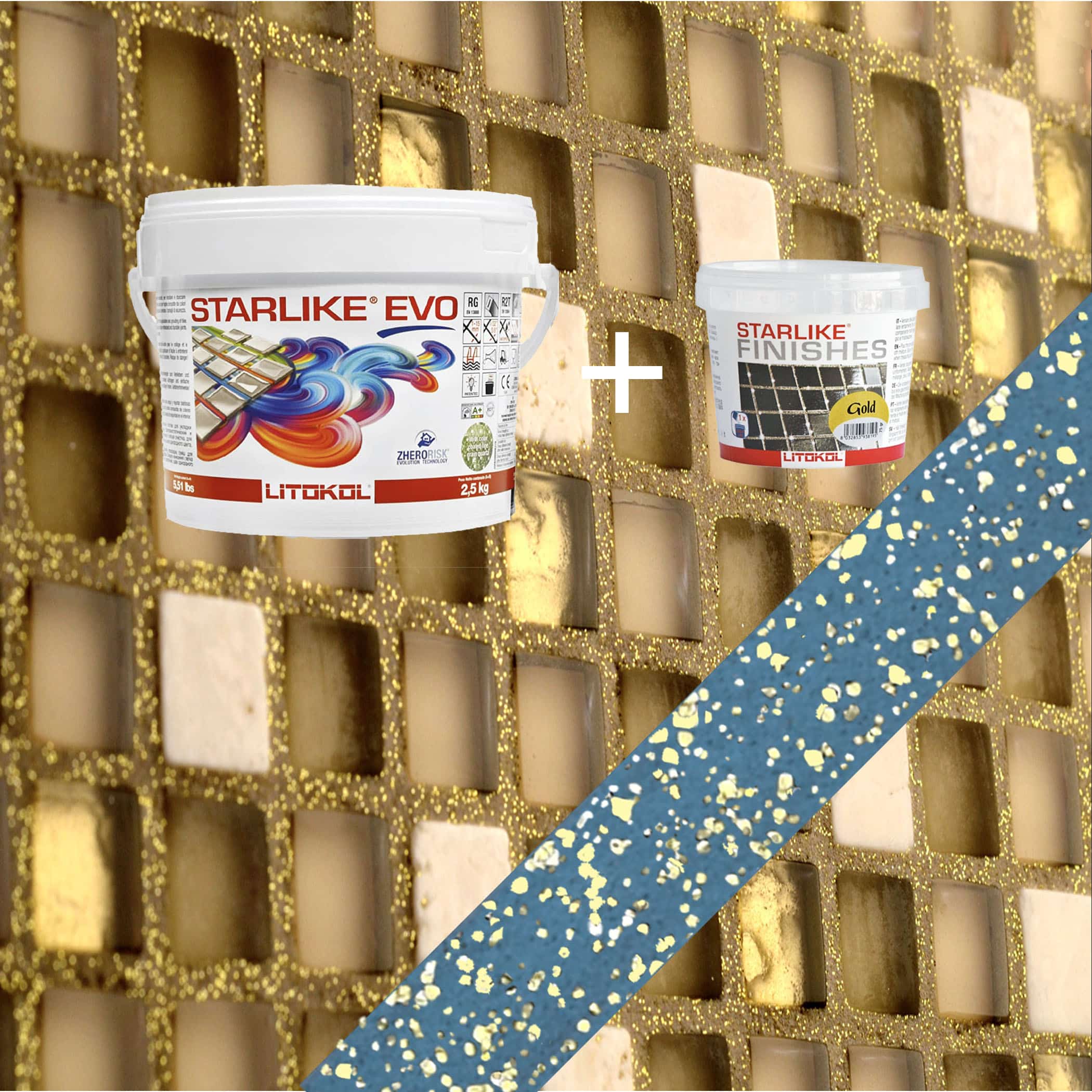 Starlike EVO Epoxy Grout 340 Blu Denim Gold - 2.5kg Variation Image