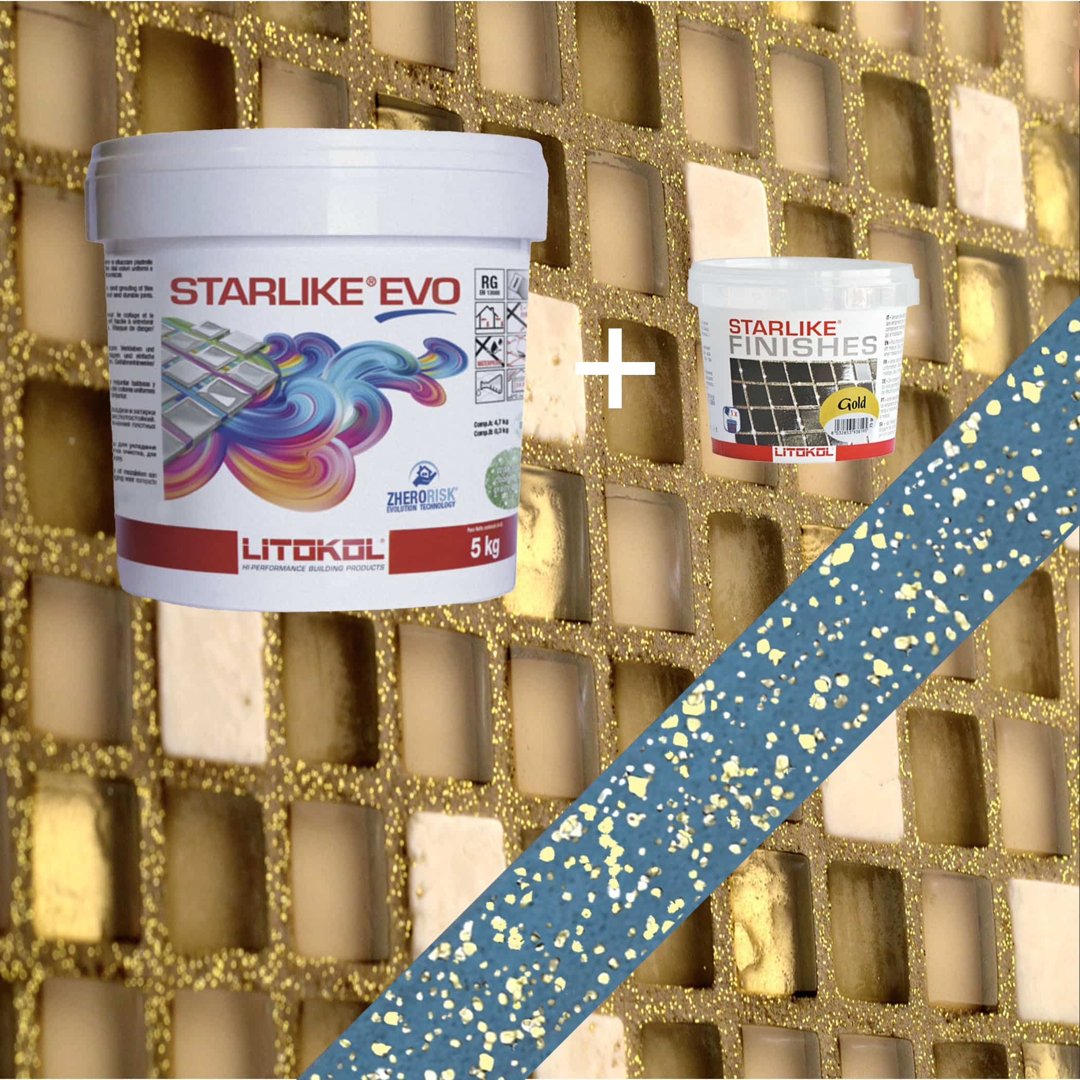 Starlike EVO Epoxy Grout 340 Blu Denim Gold - 5kg Variation Image