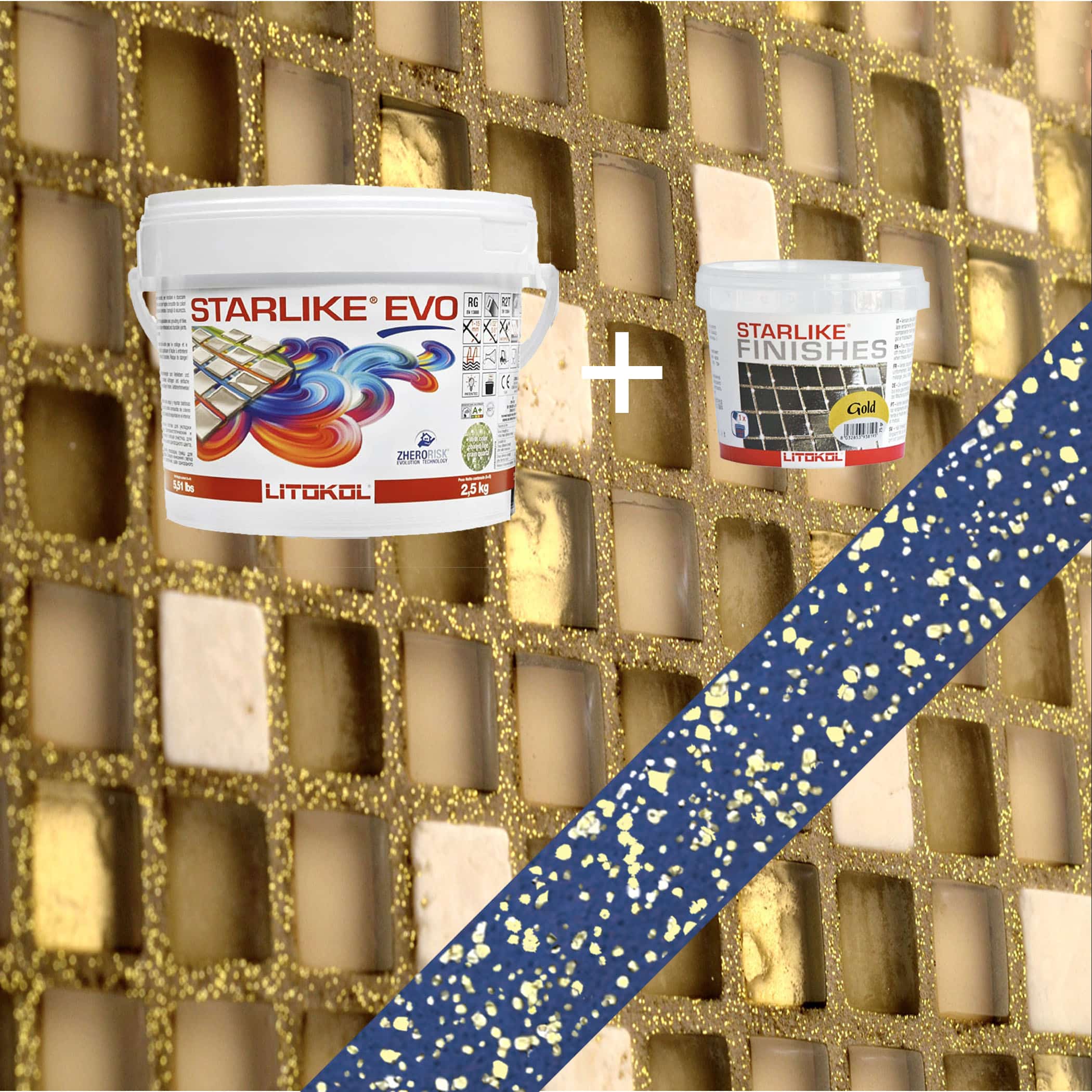 Starlike EVO Epoxy Grout 350 Blue Zaffiro Gold - 2.5kg Variation Image