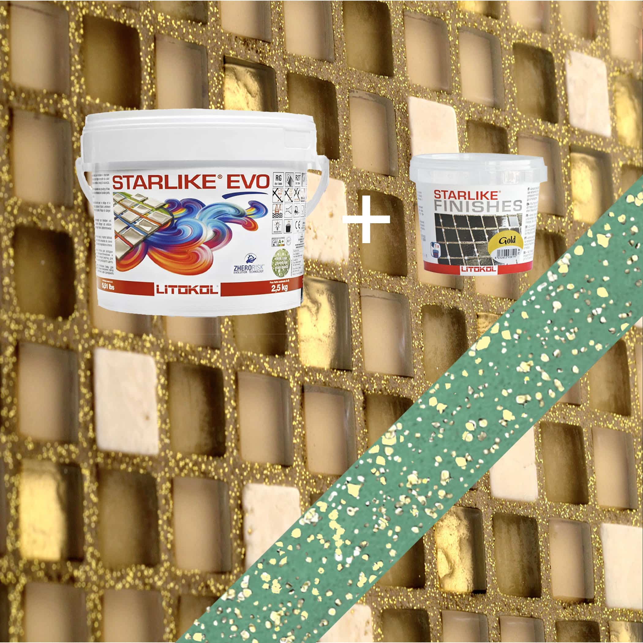 Starlike EVO Epoxy Grout 420 Verde Prato Gold - 2.5kg Variation Image