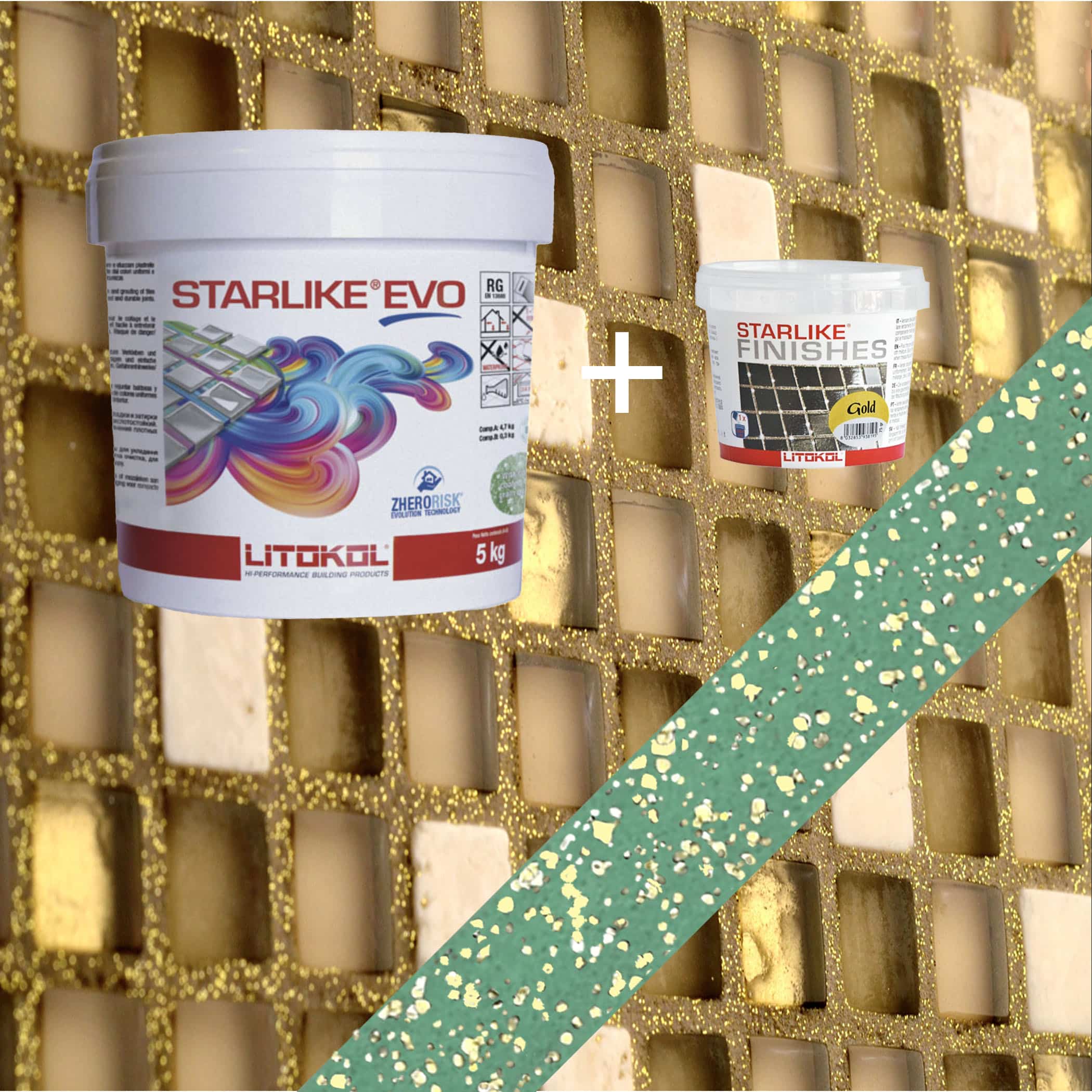 Starlike EVO Epoxy Grout 420 Verde Prato Gold - 5kg Variation Image