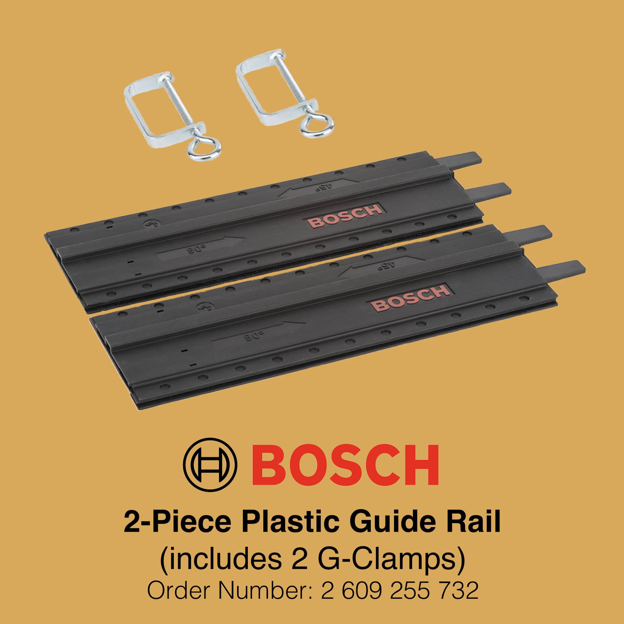 Bosch 2 Piece Plastic Guide Rail - Gallery Image 1