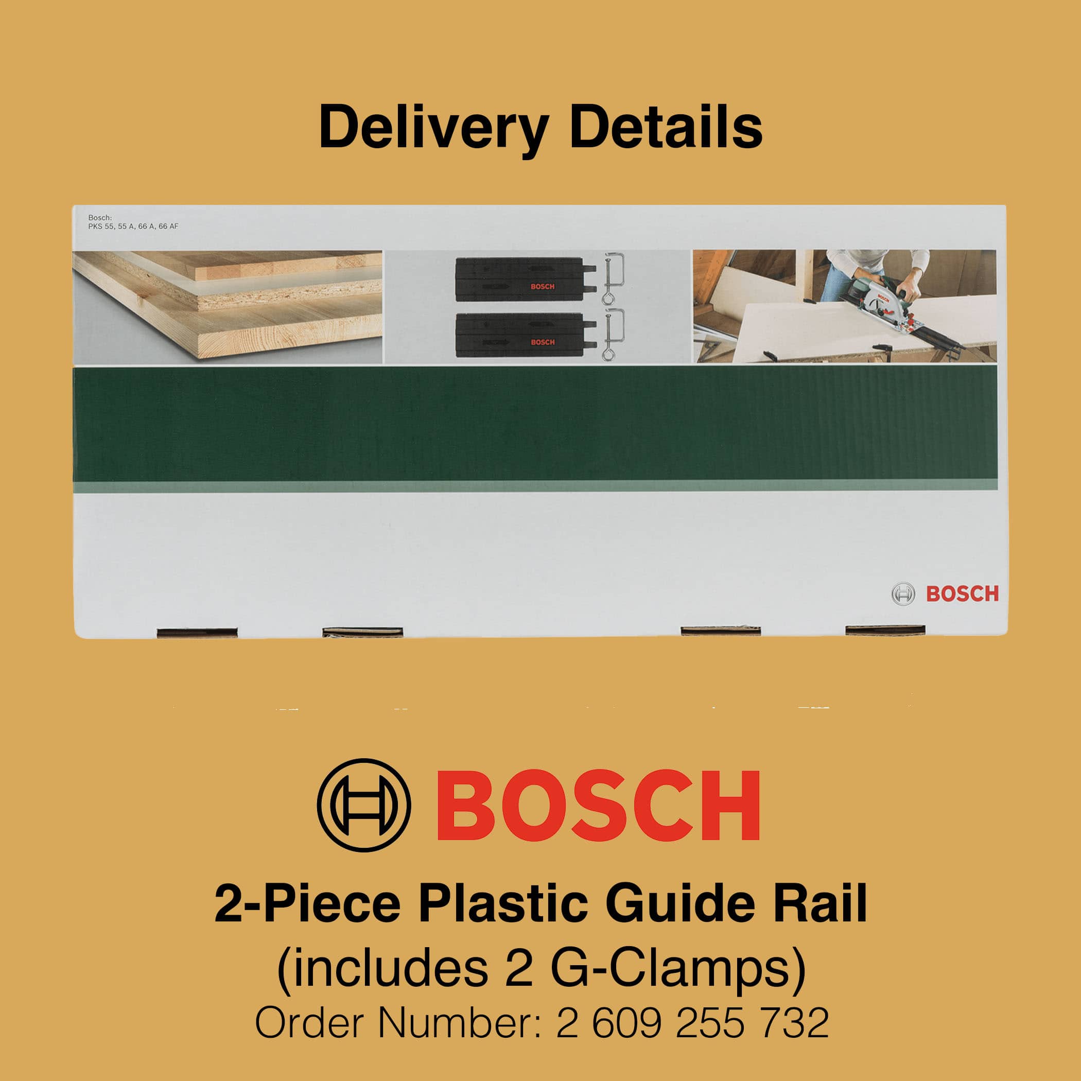 Bosch 2 Piece Plastic Guide Rail - Gallery Image 2