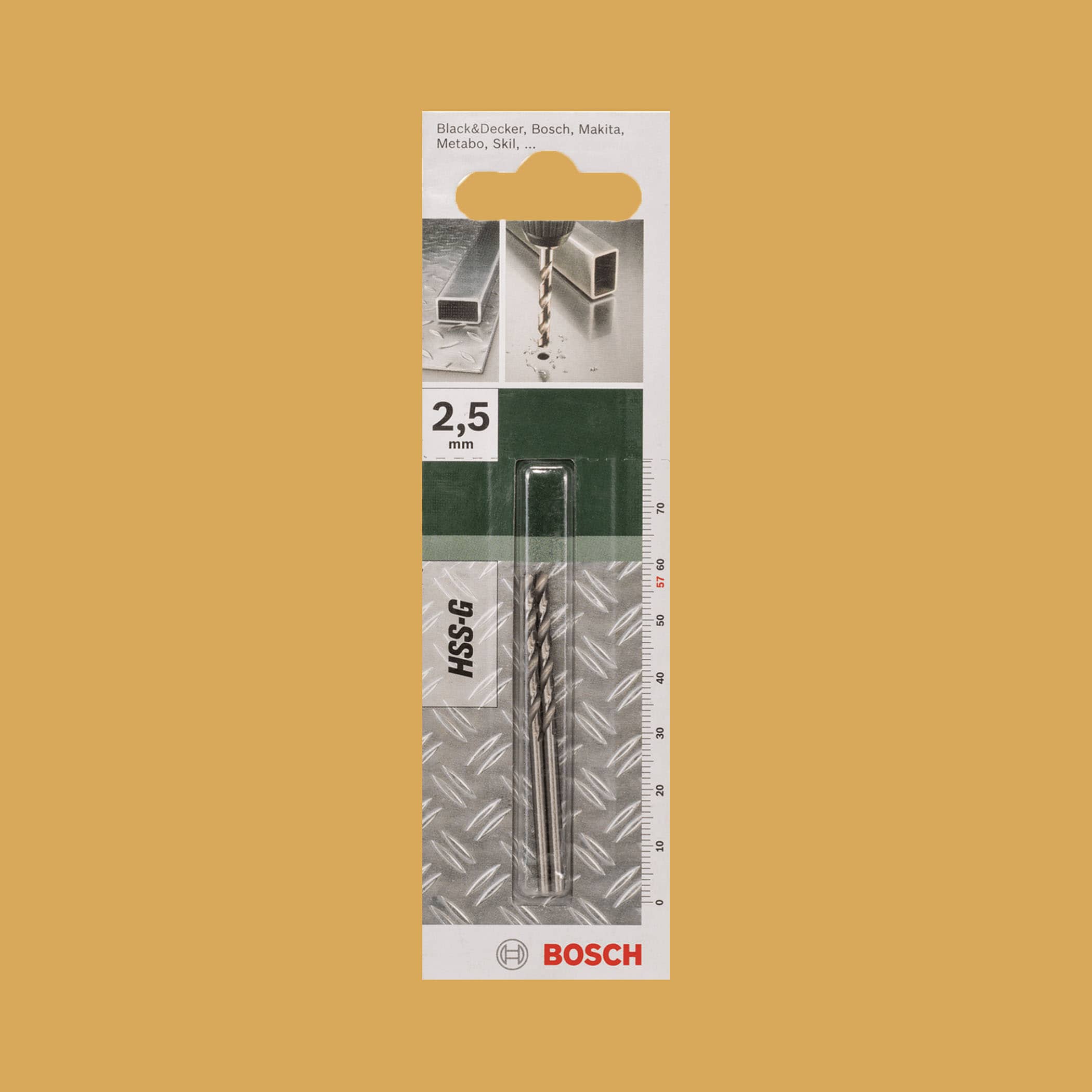 Bosch Metal Drill Bit HSS-G 2.5mm - Gallery Image 1