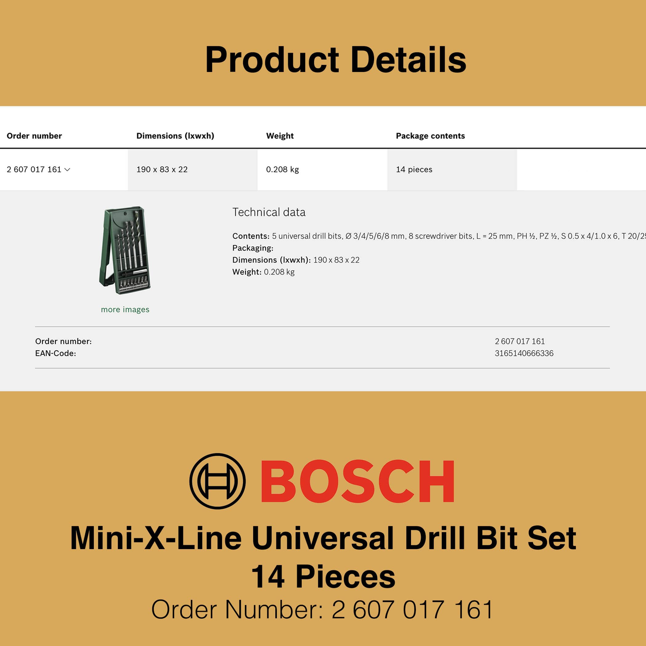 Bosch Mini X Line Universal Drill Bit Set 14 Pieces - Image 4