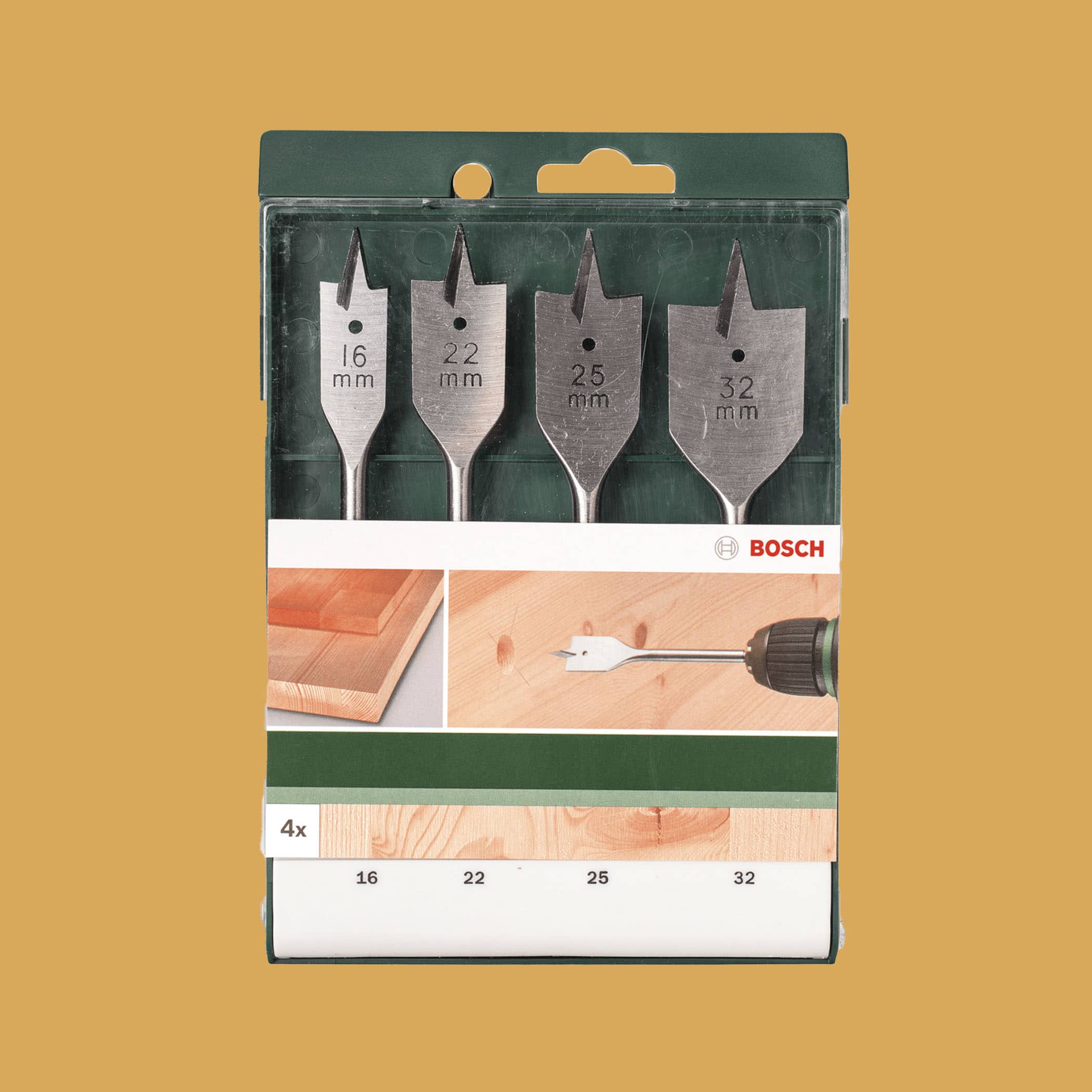 Bosch Spade Bit Set 4 Pieces - Gallery Image 1