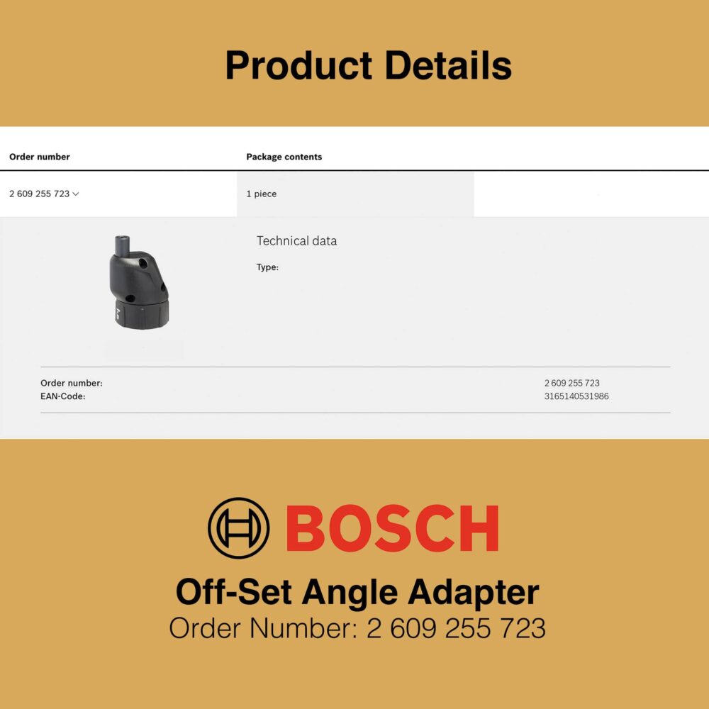 Bosch IXO Off-Set Angle Adapter - Product Details