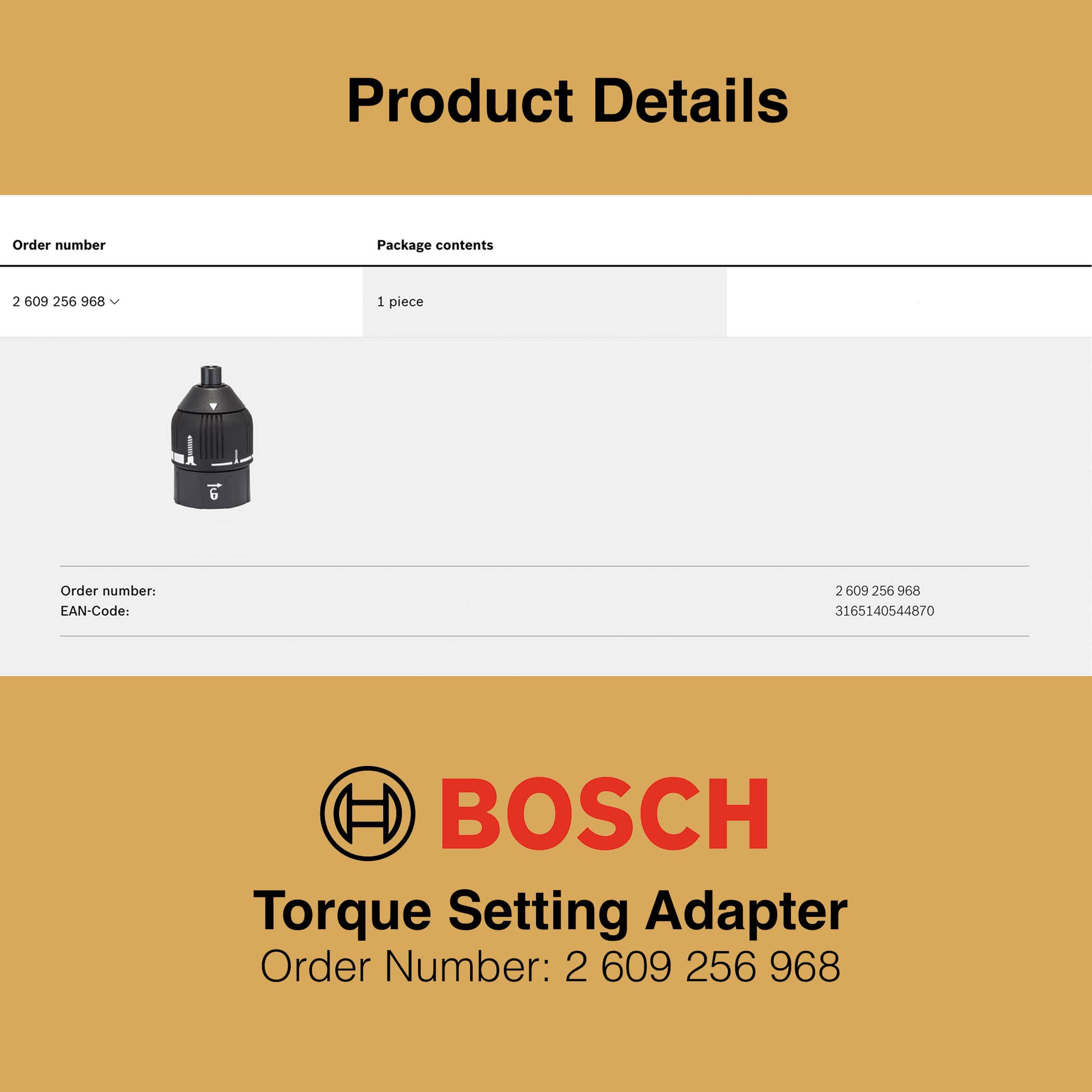 Bosch IXO Torque Setting Adapter - Product Details